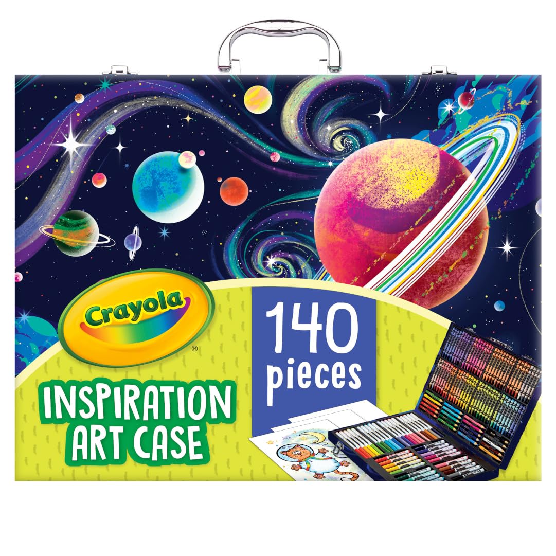 Crayola Inspiration Art Case Coloring Set, 140pc Space Theme – Art Kit for Kids, Crayons, Markers, Pencils, Gift for Boys & Girls, Ages 5, 6, 7, 8 [Amazon Exclusive]