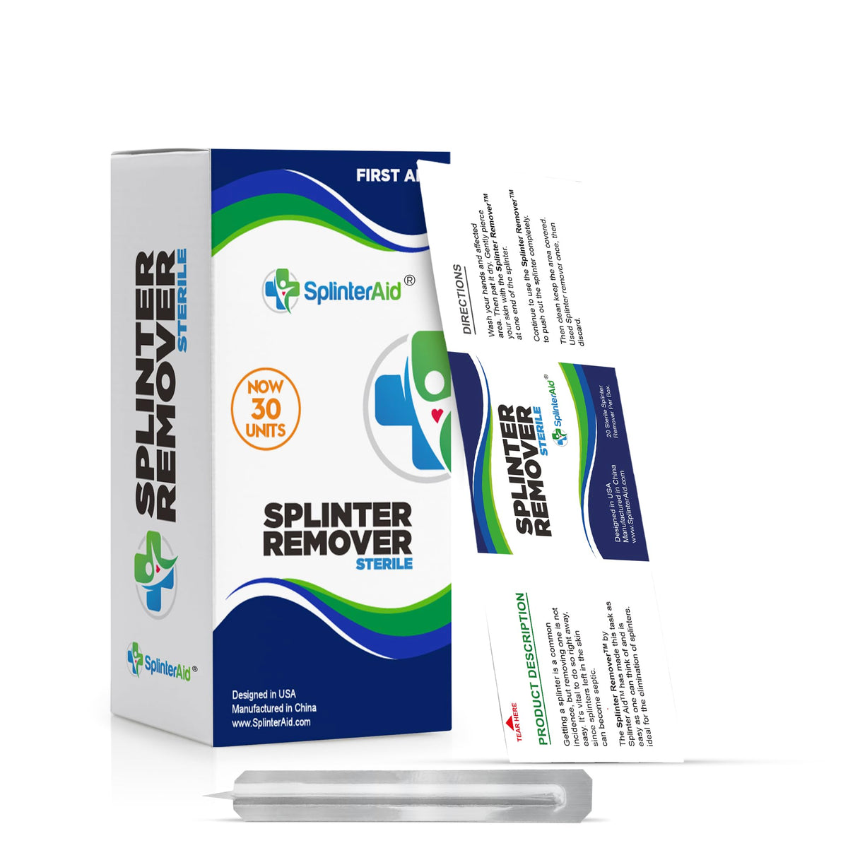 SplinterAid – Schmerzfreies Splitterentfernungs-Set (30er-Pack) | Entfernt Splitter schnell & einfach | Kompakte Erste Hilfe für Zuhause, Reisen & Camping | Ideal zum Wandern, für Holzarbeiten & Outdoor | Keine Pinzette nötig