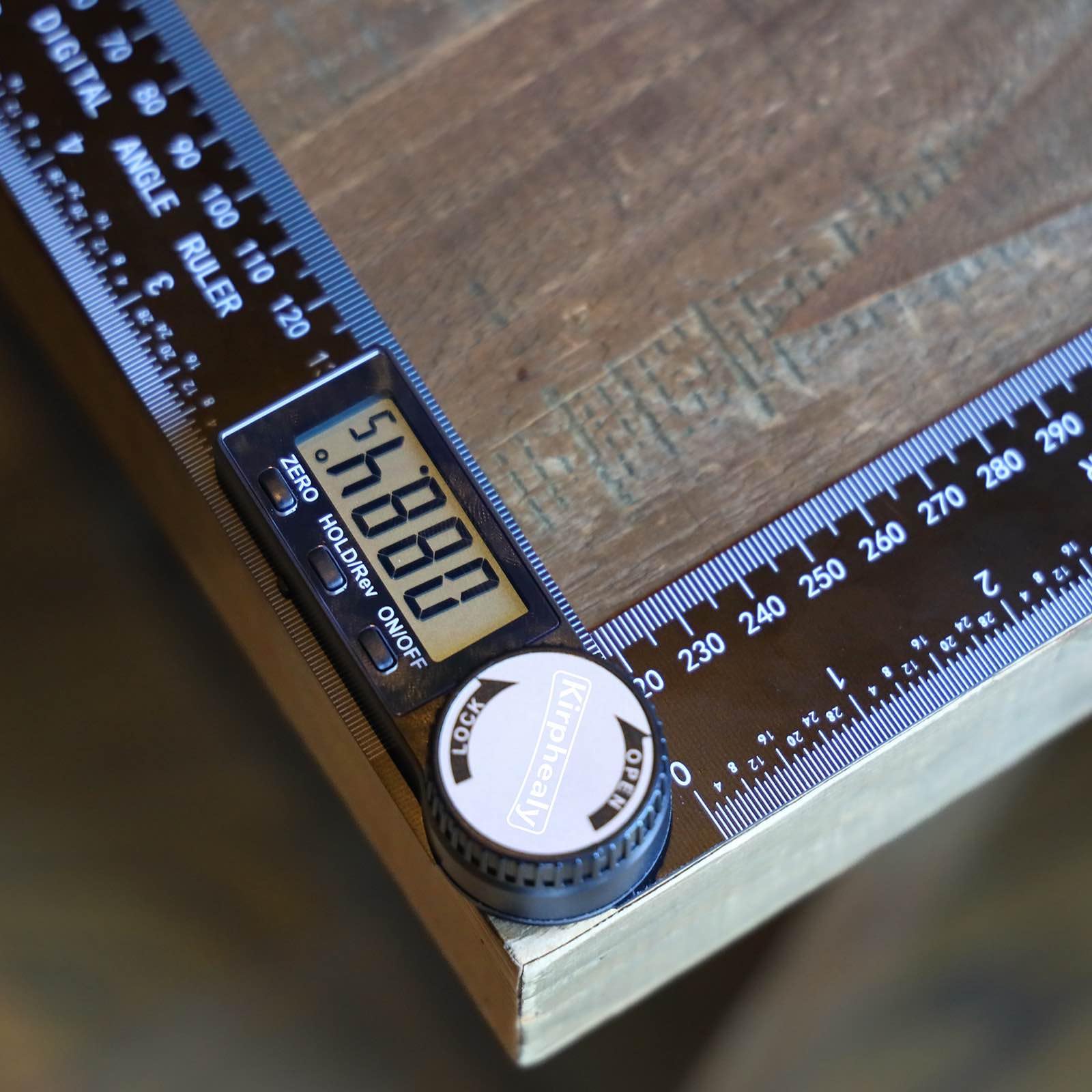 Kirphealy Digital Angle Finder Protractor, 7inch 200mm Angle Gauge Professional Measuring Tool, Third Generation Adjustable Angle Ruler, Quick Display for Carpentry Construction and Home Improvement