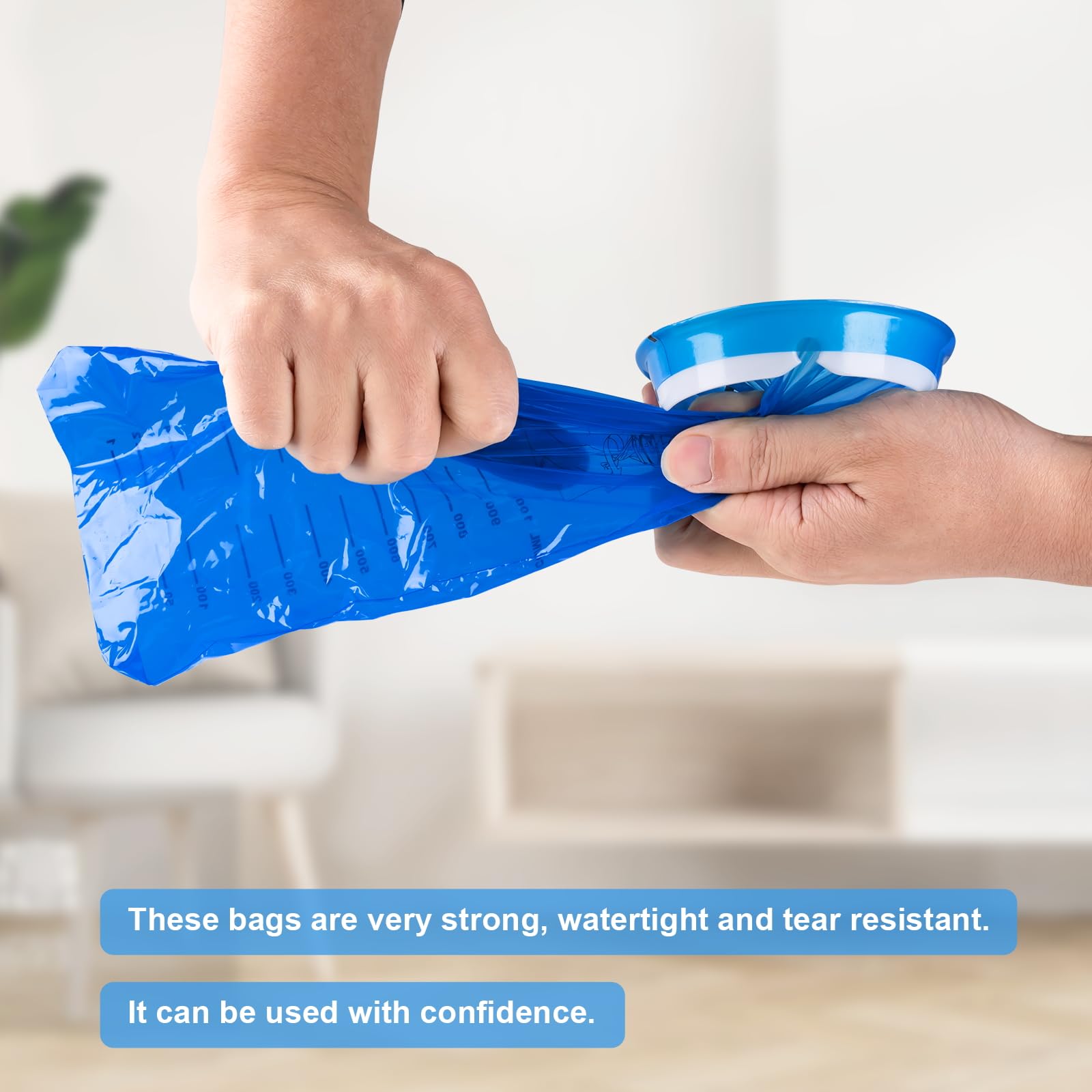 PHSZZ 40 Pack Vomit Bags Disposable, Leak Resistant Barf Bags, Portable Blue Vomit Bag, 1000 Ml Emesis Puke Throw Up Nausea Motion Sickness Bag for Car, Aircraft, Taxi