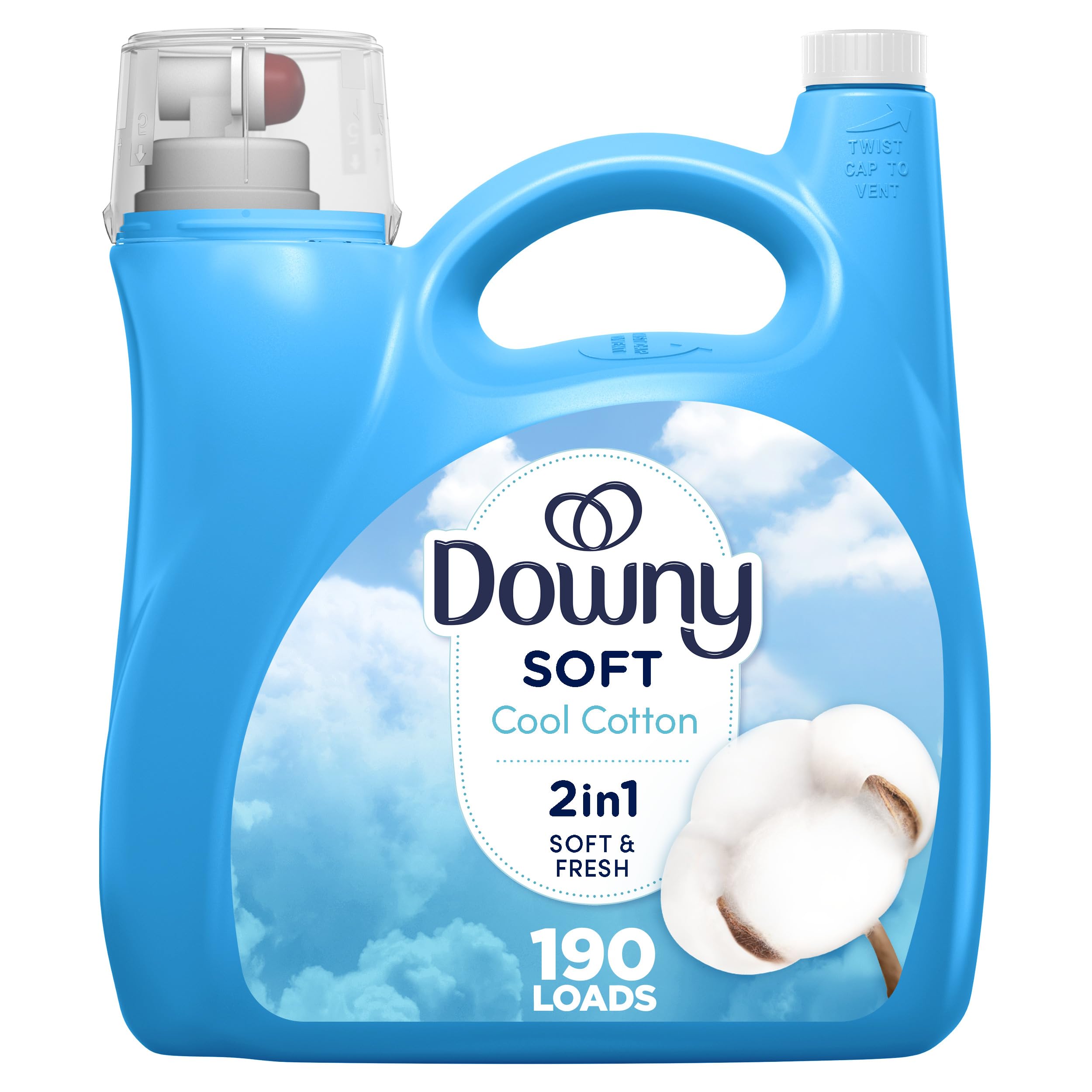 Downy Weichspüler flüssig, Duft Cool Cotton, 4,14 L, 190 Waschladungen, Downy Weichspüler, Flüssig-Weichspüler