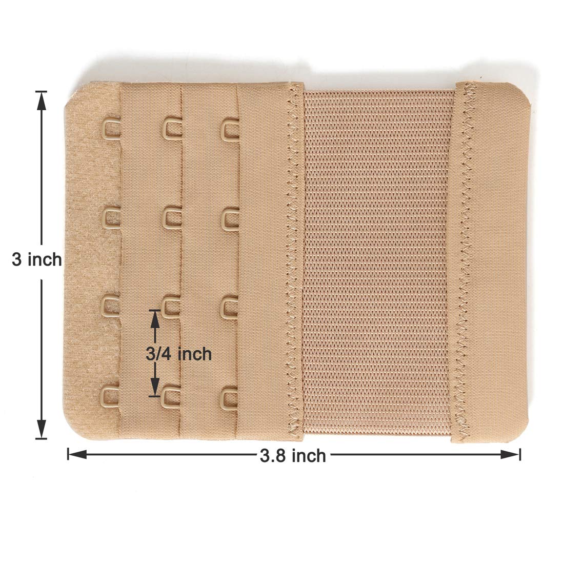 YARBAR Bra Extenders 4 Hook Soft Stretchy Bra Extension Strap Comfortable Pack of 3