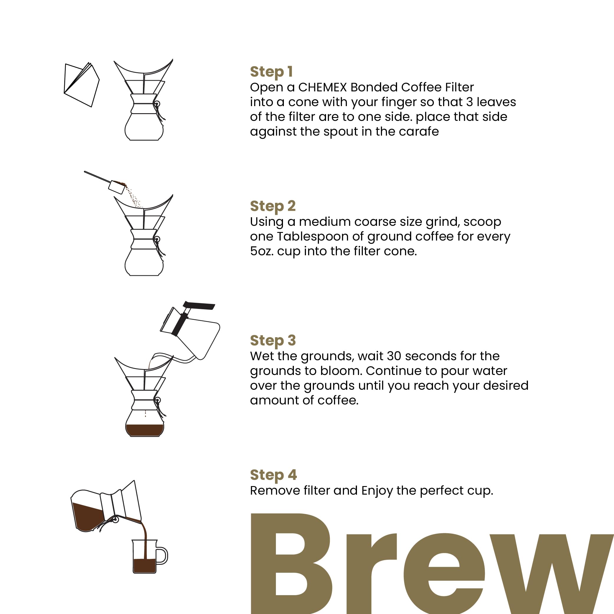 Chemex Natural Coffee Filters, Square, 100ct - Exclusive Packaging