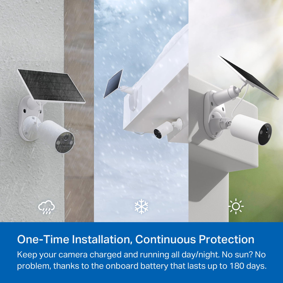 TP-Link SolarCam C402 Kit, Outdoor Battery Camera w/Solar Panel Base, Wireless, 1080P, Free Person/Vehicle Detection, SD/Cloud Storage, Color Night Vision, No Hub Needed, Works w/Alexa