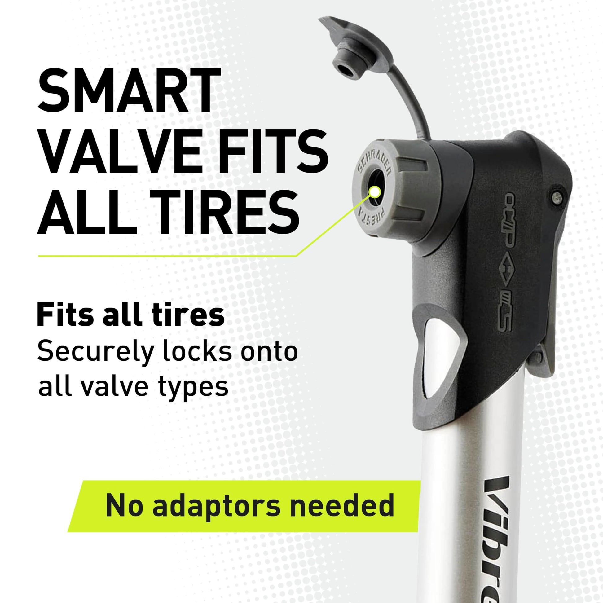 VIBRELLI AIR Master Mini Bike Pump - 120 PSI - Presta & Schrader Valve Compatible