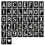 YEAJON 2 Inch Letter Stencils Symbol Numbers Craft Stencils, 42 Pcs Reusable Alphabet Templates Interlocking Stencil Kit for Painting on Wood, Wall, Fabric, Rock, Chalkboard, Sign, DIY Art Projects