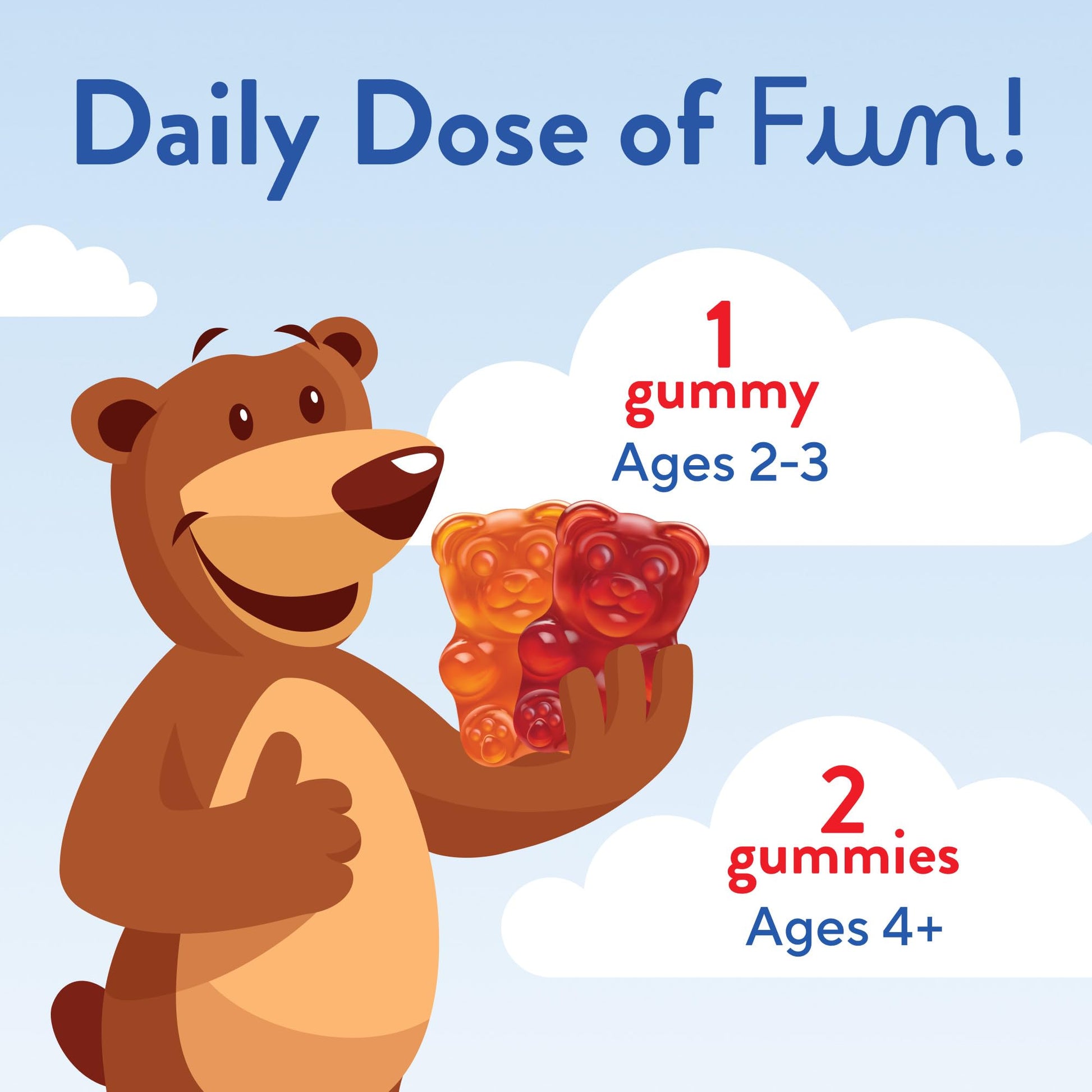 L'il Critters Gummy Vites Daily Kids Multivitamins Assorted Fruit Flavors for Ages 2+ Toddlers & Kids, Gummy Vitamin with Vitamin C and D, 95-190 Day Supply, 190 Gummies