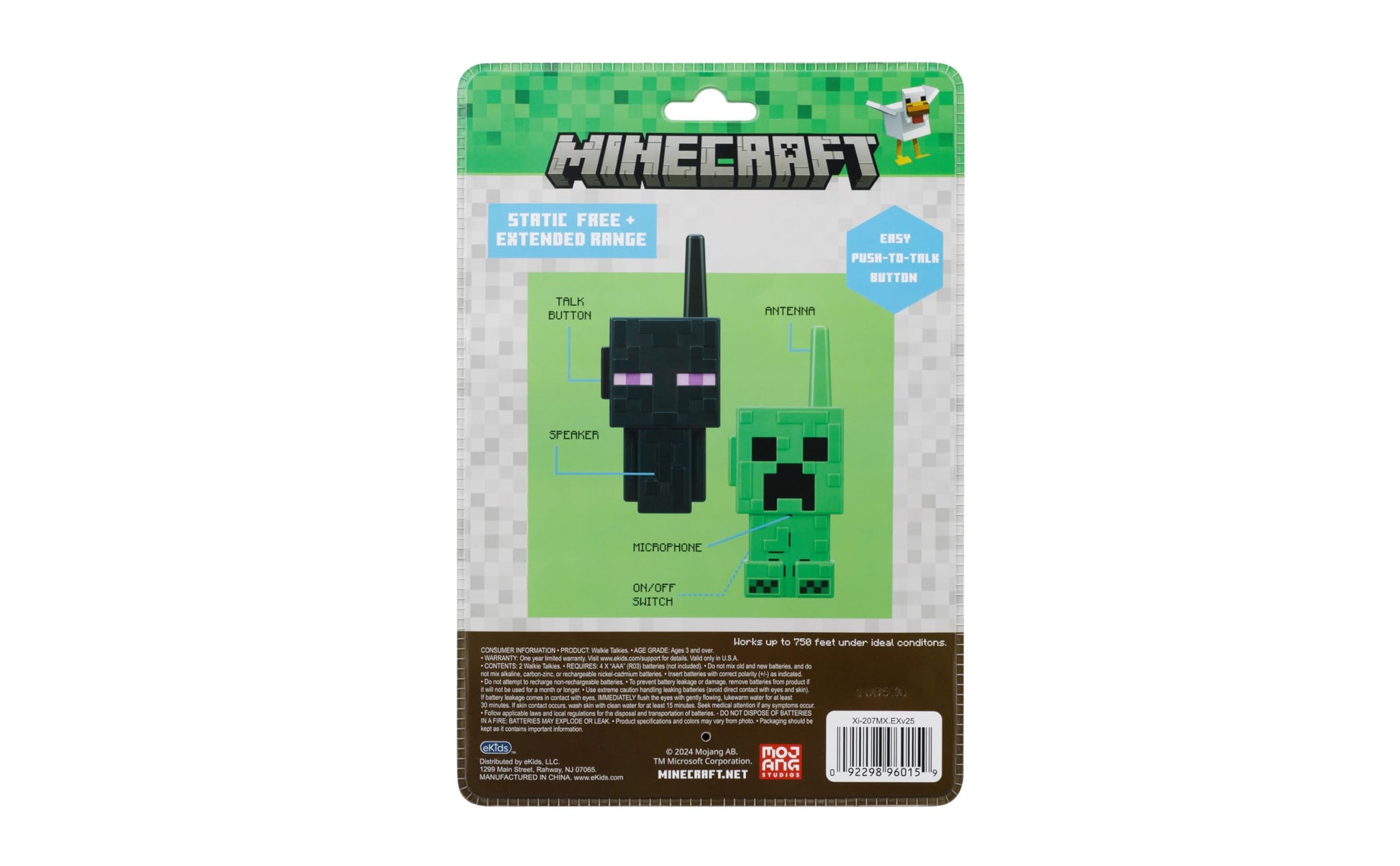 eKids Minecraft Walkie Talkies for Kids, Indoor and Outdoor Toys Designed for Fans of Minecraft Toys