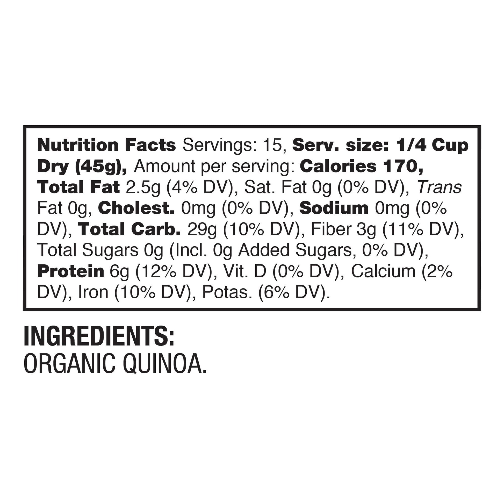BetterBody Foods Organic Quinoa, Vegan, Gluten Free, Low Glycemic Rice Replacement, 24 ounce