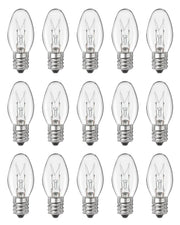 OuuKoo Salt Lamp Bulbs - 15 Watt Light Bulbs for Scentsy Wax Warmer - C7 Replacement Bulbs for Plug in Wax Diffuser- Warmwhite - Dimmable,15 Packs