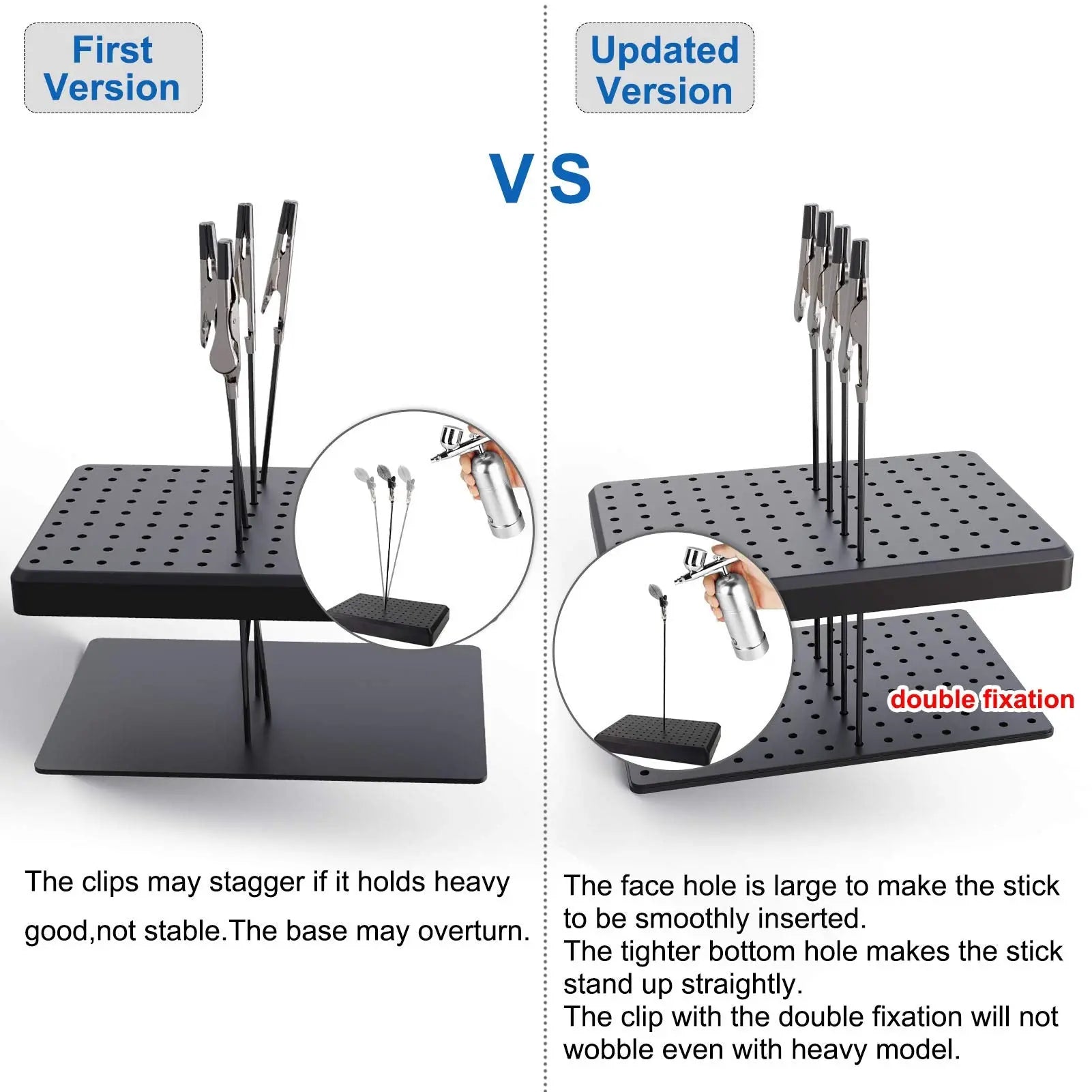 GJJC09B 1PC Painting Stand Base and 20PCS Alligator Clip Stick Set Modeling Tools for Airbrush Hobby Model Parts New