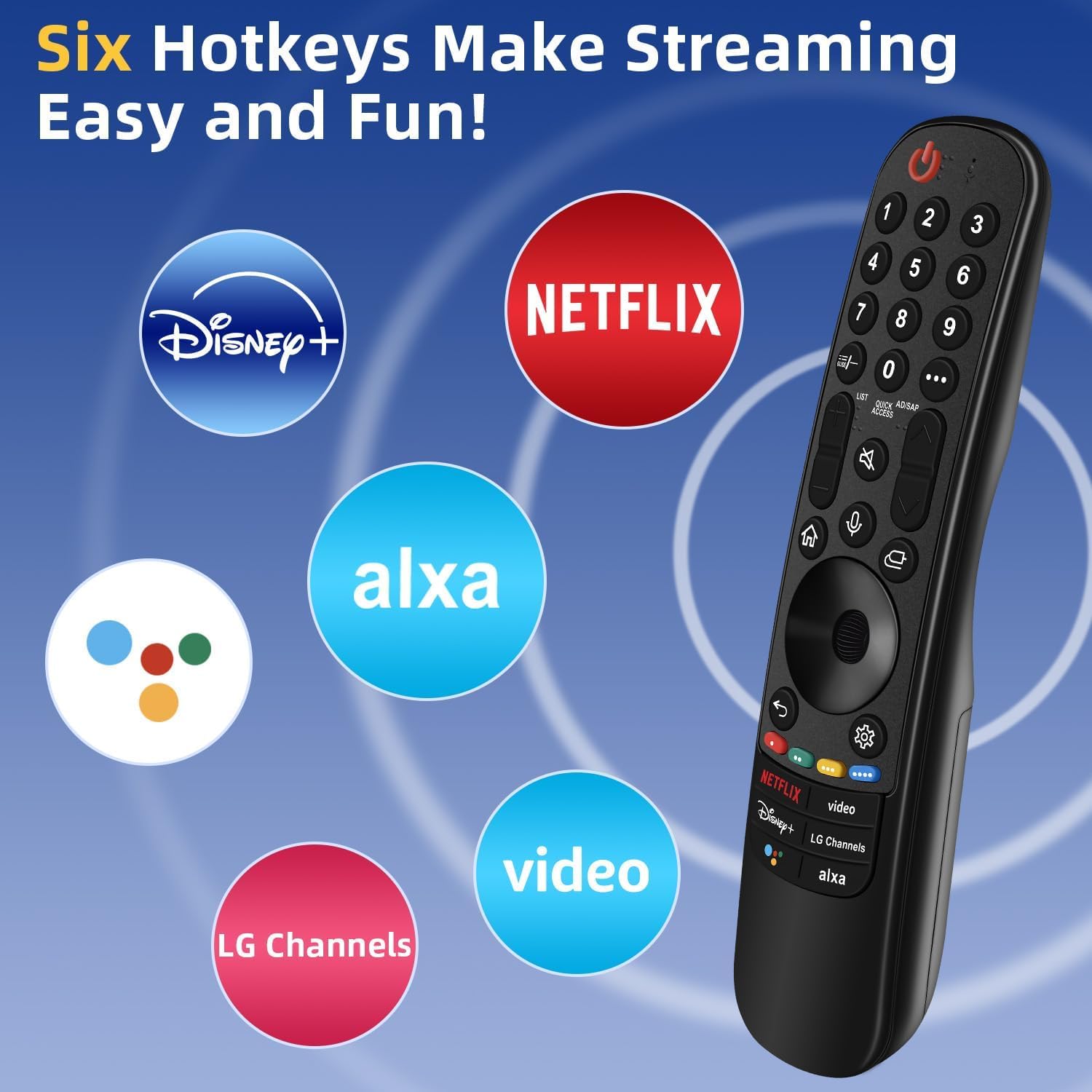 Replacement for LG TV Remote, for All 2019-2024 LG Remote Control for Smart TVs, for Magic MR20/21/22/23/24GA with Voice and Pointer Function. 1-Year Warranty.