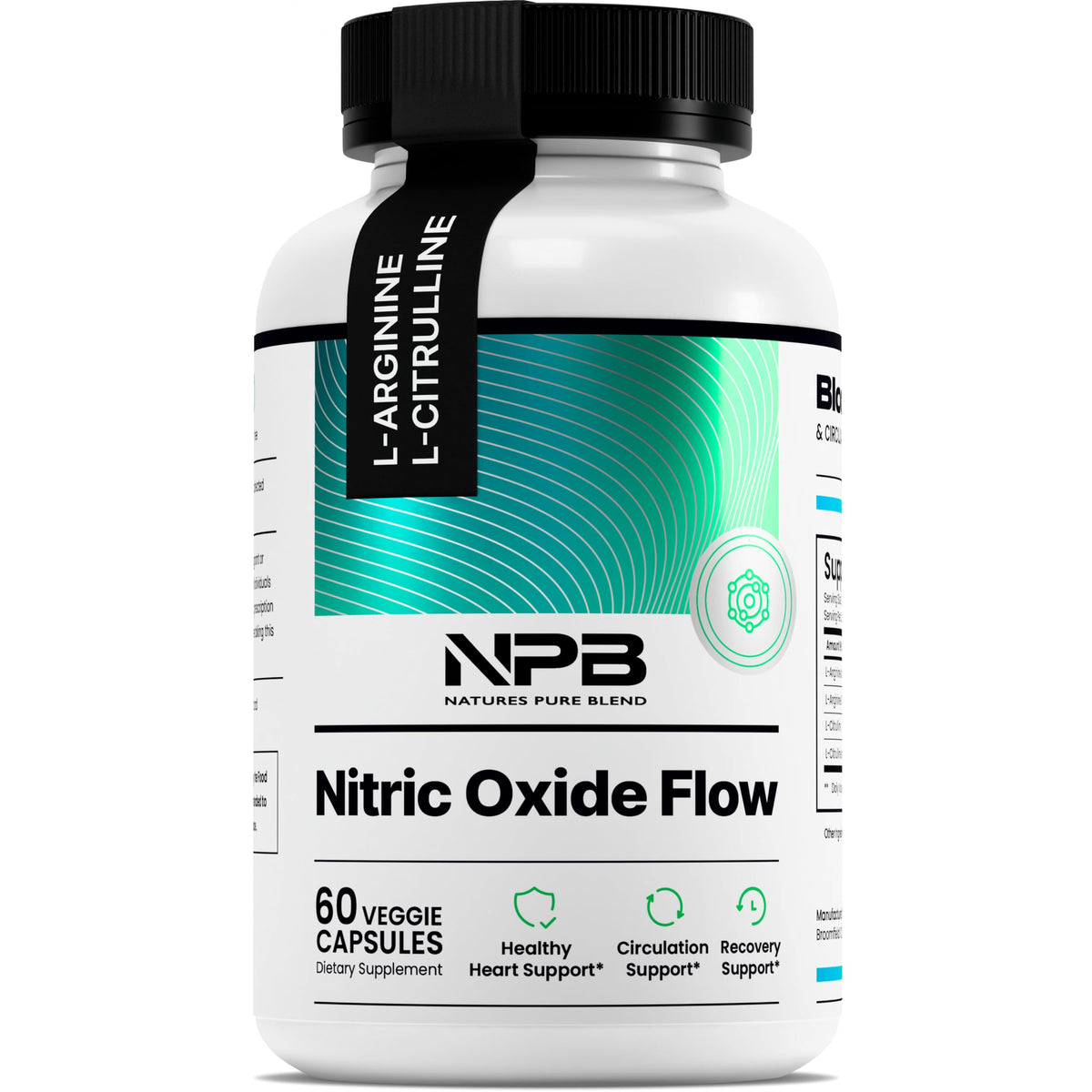 Nature's Pure Blend Stickoxid-Nahrungsergänzungsmittel für Männer - L-Arginin L-Citrullin - Herzunterstützung & Durchblutungsförderung - 1500MG L-Arginin und L-Citrullin, Pre-Workout, Bodybuilding