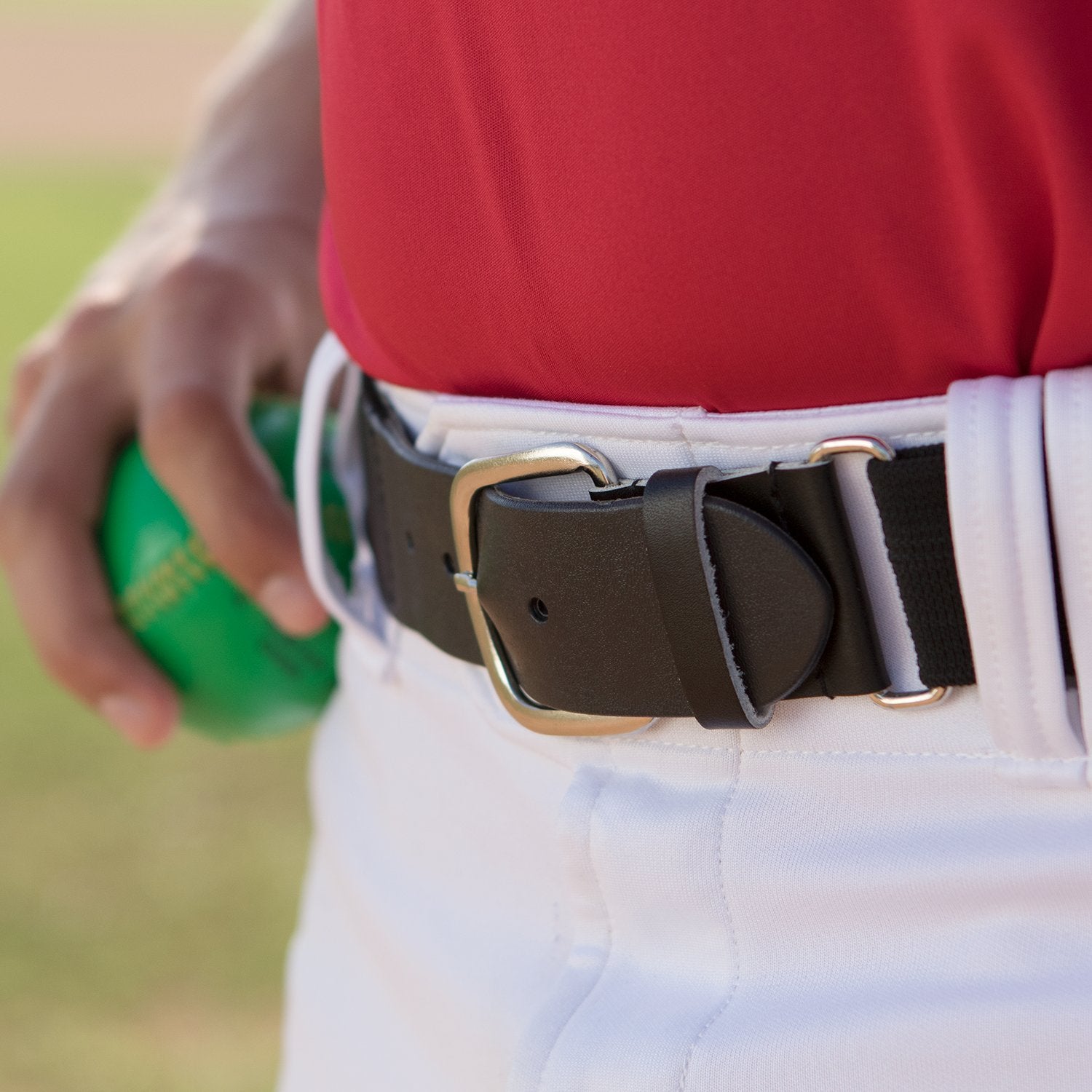 Champion Sports Youth Uniform Adjustable Elastic Belt Adults – 1.5" Wide – for Baseball, Softball & More, Black, Youth (18-32 Inches)