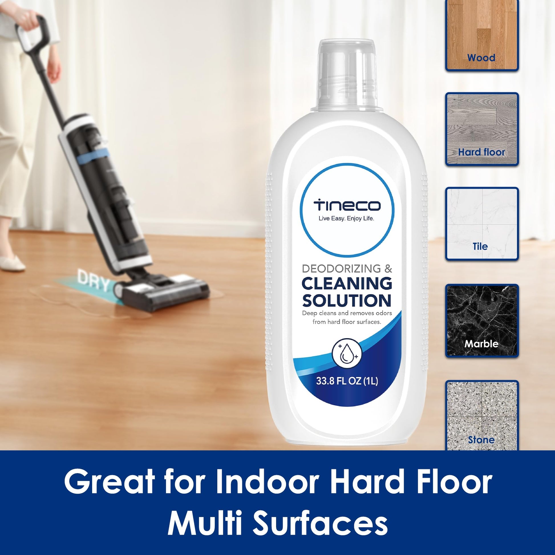 Tineco Floor Cleaning Solution 2L for iFLOOR Series (EXCEPT iFLOOR 5 Steam), FLOOR ONE S3 / S5 / S6 / S7 / S9 Artist Series (EXCEPT S5 Steam / S7 Steam/ S9 Artist Steam) Wet Dry Vacuum (33.8 OZ*2)