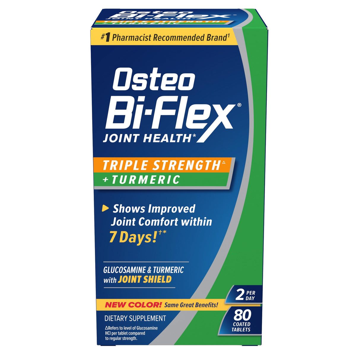 Osteo Bi-Flex غلوكوزامين ثلاثي القوة بلس الكركم مع الكركمين لدعم المفاصل ونطاق الحركة، إمداد 40 يومًا، 80 قرصًا مغلفًا، مكملات غذائية لصحة المفاصل