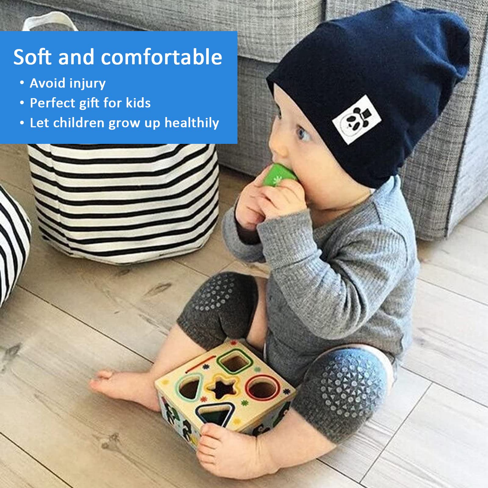 Little World Baby knee Pads for Crawling - 5 Pack Anti Slip Unisex Baby Knee Protectors - Toddler Knee Pads Gift Idea for Baby