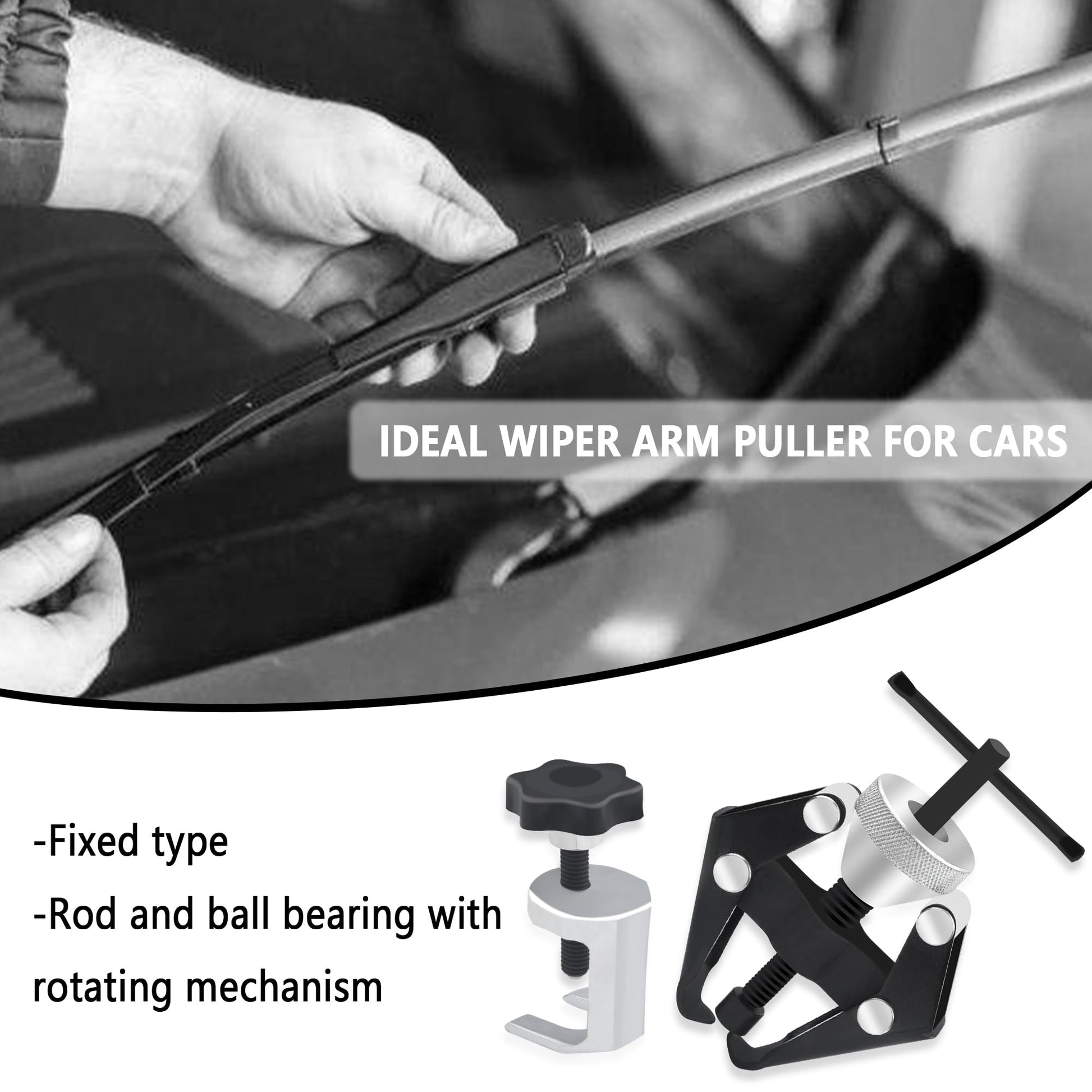 Windshield Wiper Arm Removal Tool Kit,Heavy Duty Wiper Arm Puller/Battery Terminal Puller,Universal Car Accessories Carbon Steel Small Bearing Puller for Most Car Truck SUV RV