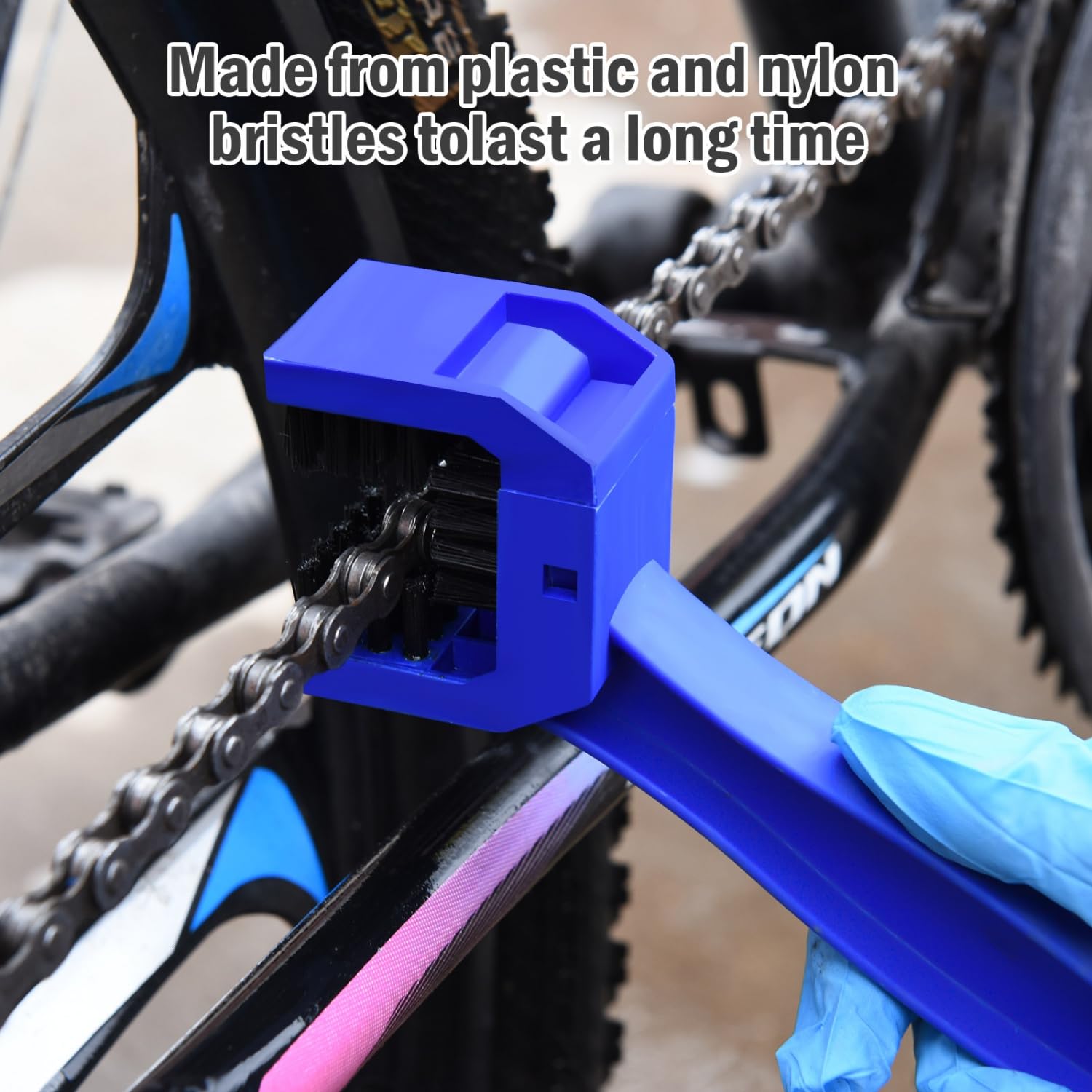 WEFOO Bike or Motorcycle Chain Washer, Cleaning Brush 2 Pcs (Color, Blue and Red)