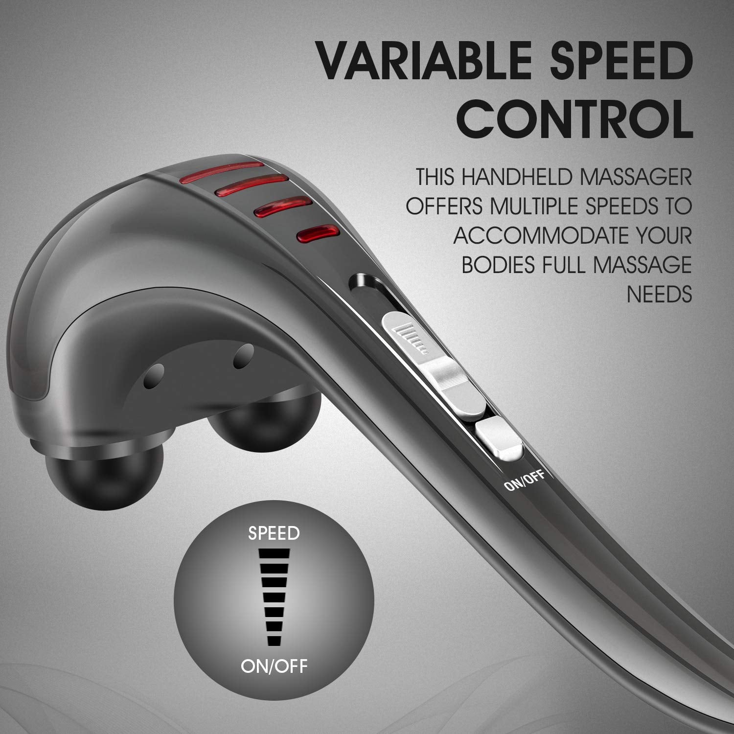 Hangsun Handheld Neck Back Massager for Pain Relief Deep Tissue, Electric Double Head Percussion Massage MG460 for Shoulder, Leg, Foot, Muscles, Full Body