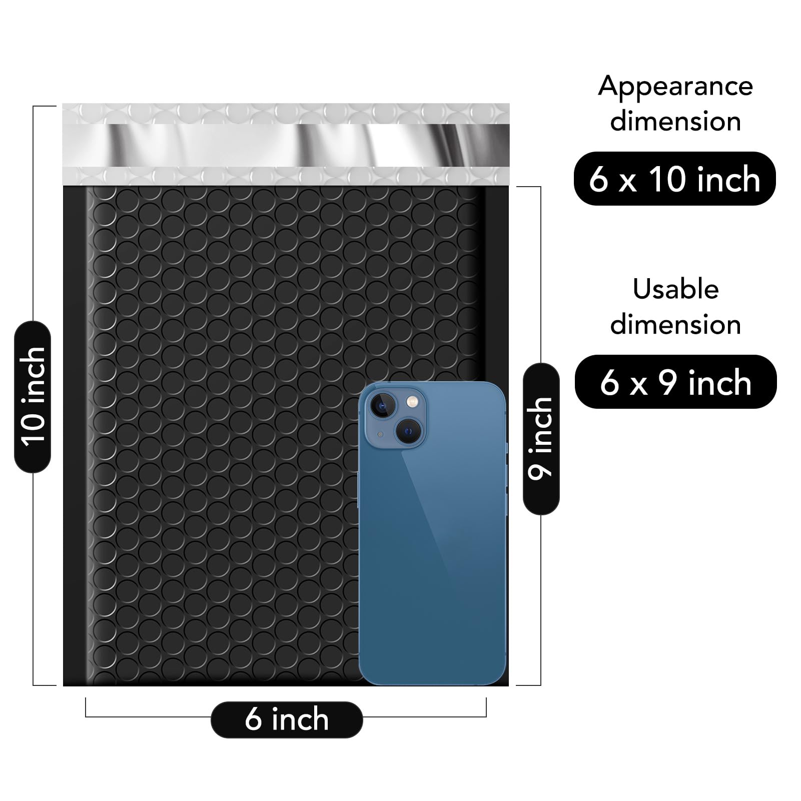 Fuxury Bubble Mailers 6x10" 100 Pack Black Padded Envelopes Usable Size 6x9" Thick Mailing Envelopes Bubble Opaque Padded Mailers Shipping Bags for Mailing Jewelry Makeup Small Business#0