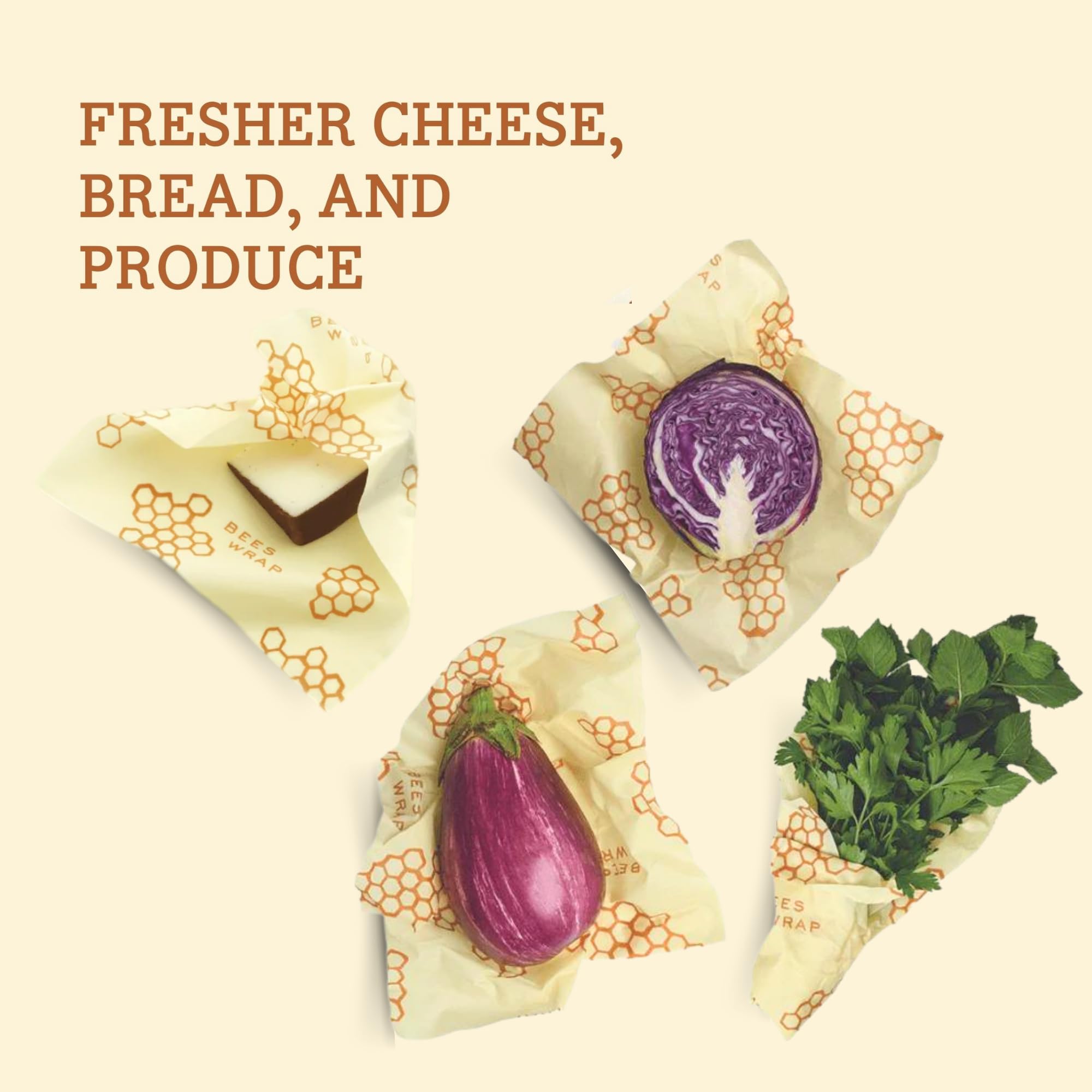 Bee's Wrap Beeswax Wraps for Food - Honeycomb Bread Wrap - Made in USA Reusable Bread Storage Bags - Organic & Eco-Friendly Alternative to Aluminum Foil, Sourdough Bags & Plastic Wrap