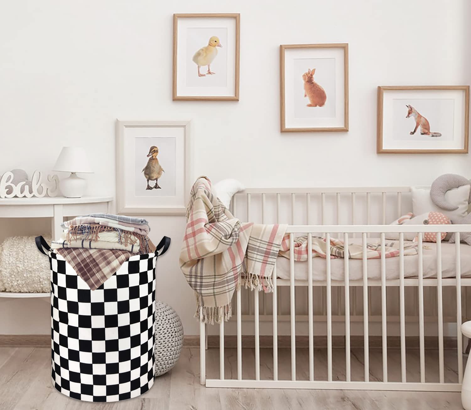 HIYAGON Boys Laundry Basket hamper Kids Hamper Car Toy Organizer Bins for Room Decor,Gift Basket for Bedroom(Racing Flag)