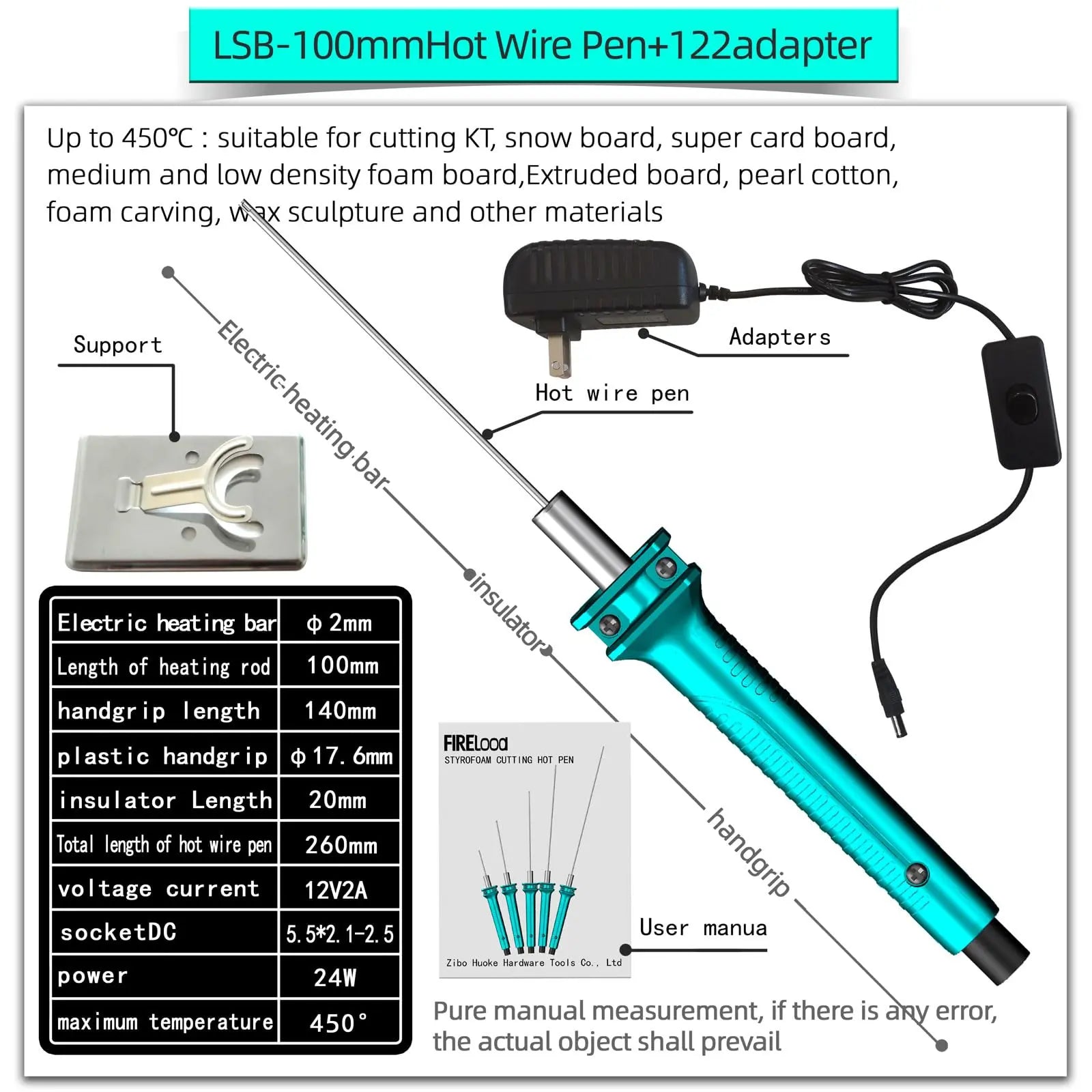 Hot Wire Pen, Electric Hot Wire Cutter Pen 10cm, Styrofoam Cutting Hot Pen Hot Wire Cutting Pen for Amateur DIY Heat Cutting Engraving Pen, Art Making, Foam Carving (blue, 100mm)