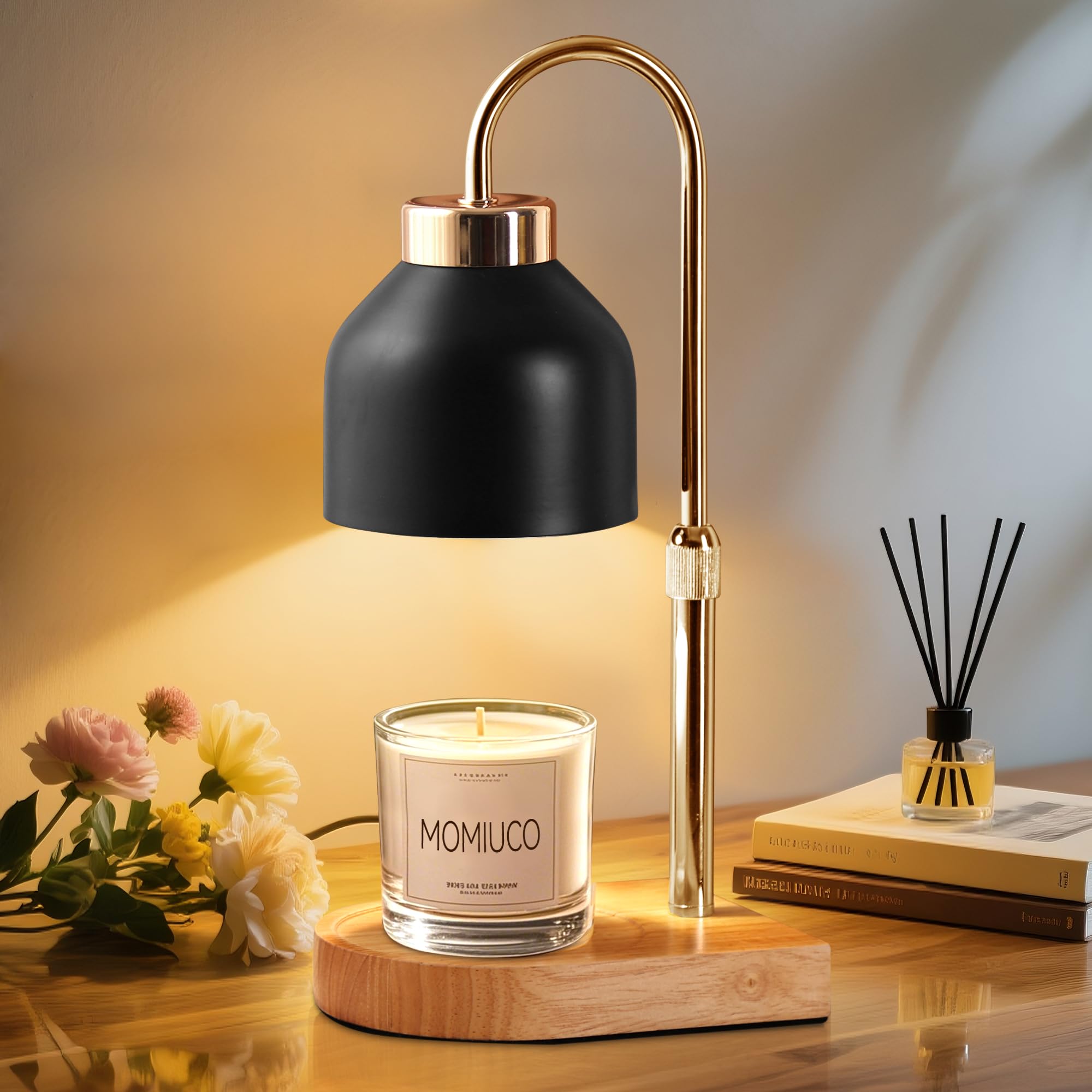 Candle Warmer Lamp with Timer Dimmer, House Warming Gifts New Home Decor, Birthday Gifts for Women Mom, Wax Melt Warmer for Jar Candles, Adjustable Height with 2 Bulbs