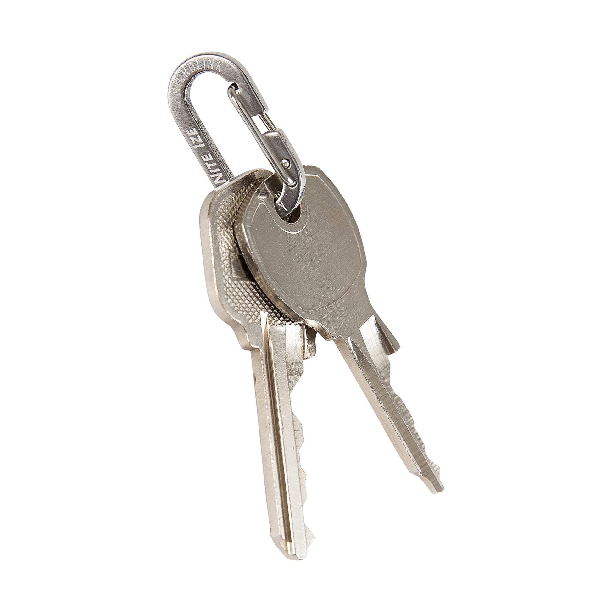 Nite Ize MicroLink Carabiner, Stainless Steel Mini Key Rings for Keys Fobs MultiTools and More, 4 Pack