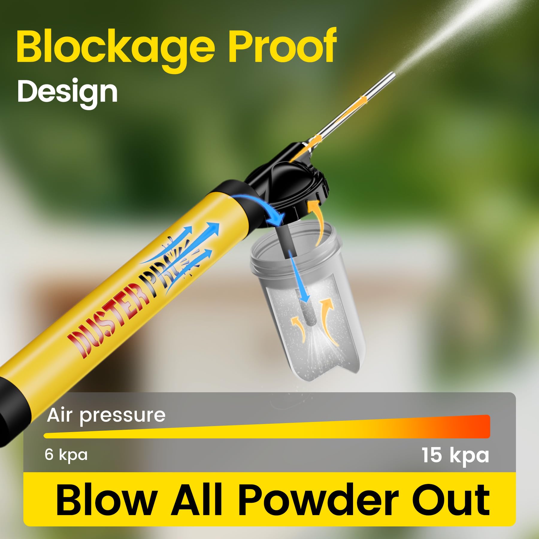 Relime Diatomaceous Earth Powder Duster Adjustable Upto 4 FT, Powder Output Adjustable Pump Applicator, Duster, Dispenser, Sprayer, Dust Application for Diatomaceous Earth