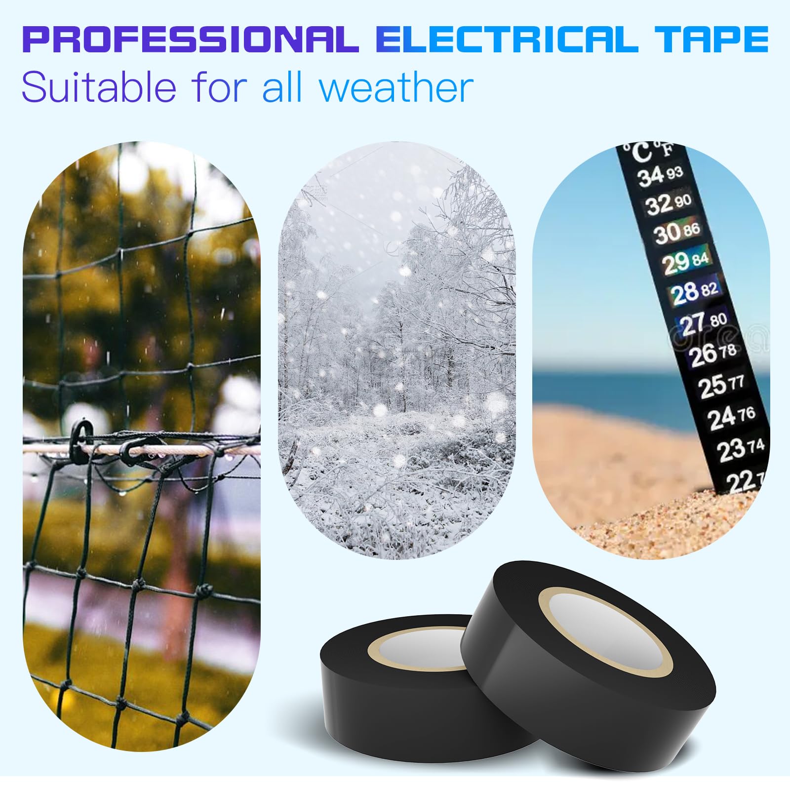 Giwiemi 9 Rolls Coloured Electrical Tape - Professional White Black Red Green Blue Yellow Electrical Tape (0.7 Inch by 30 Feet), Electric Tape is Suitable for Domestic, Commercial, and Industrial Use