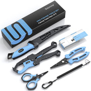 Sidomma Pro Fishing Gear and Equipment Tools Accessories Kit with Fishing Pliers Fillet Knife Scissors Fish Lip Gripper Fish Ruler Fishing Gifts for Men Saltwater Fishing Fly Fishing Ice Fishing