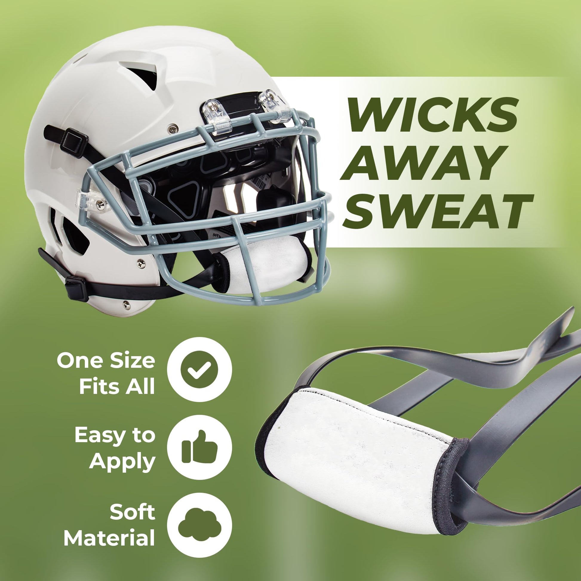 Unique Sports Football Chin Strap Pads, 2 Pack - Black and White, One Size Fits All