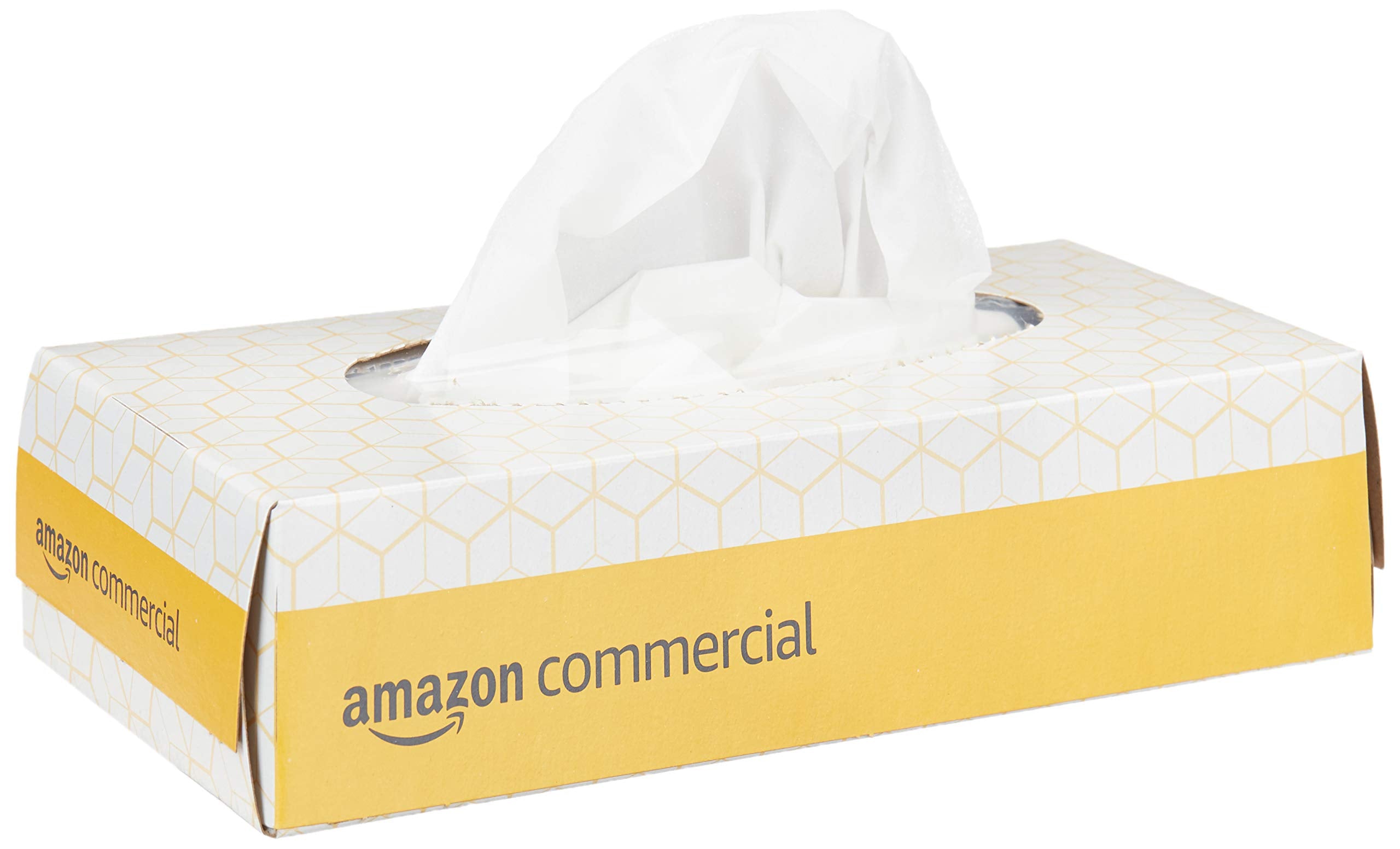 AmazonCommercial 2-Ply White Flat Box Facial Tissue (416968)|Bulk for Business|FSC Certified, Unscented, 3000 Count (30 Packs of 100)(8 x 8 Sheet), White