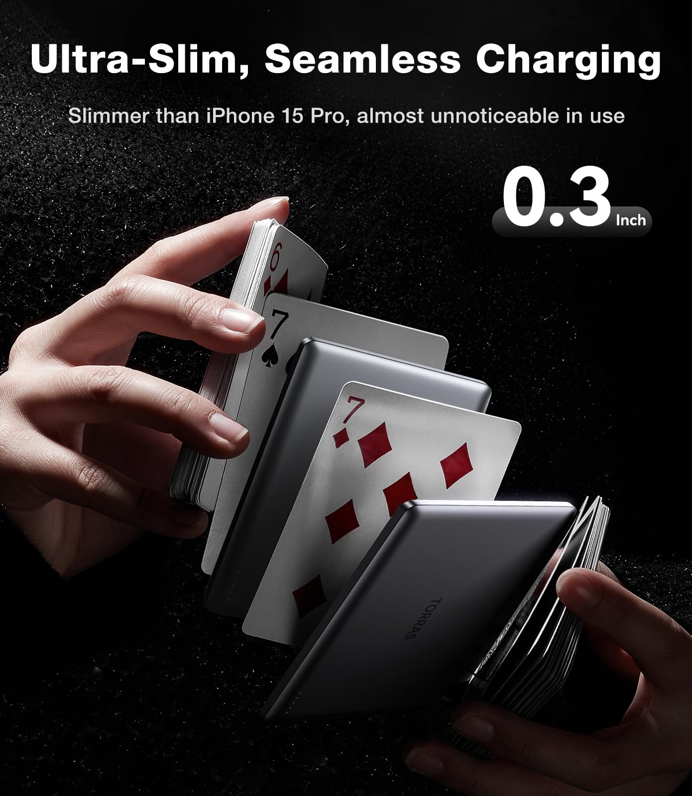 TORRAS MiniMag Power Bank, Ultra Slim 5,000mAh Wireless Portable Charger with USB-C Cable, Fast Charging iPhone Air Mag-safe Battery Pack, Compatible for iPhone 17 Pro Max/16/15/14/13/12, Glacier Gray