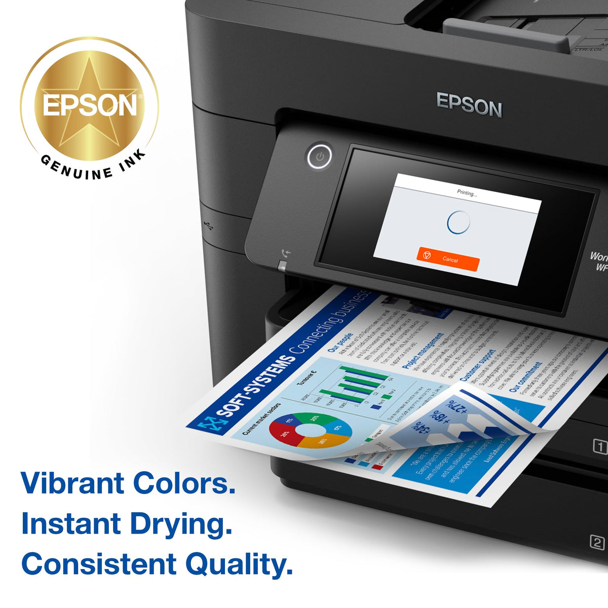 EPSON 822 DURABrite Ultra Tintenpatrone Schwarz Hohe Kapazität (T822XL120-S) Kompatibel mit WorkForce Pro WF-3820, WF-3823, WF-4820, WF-4830, WF-4833, WF-4834