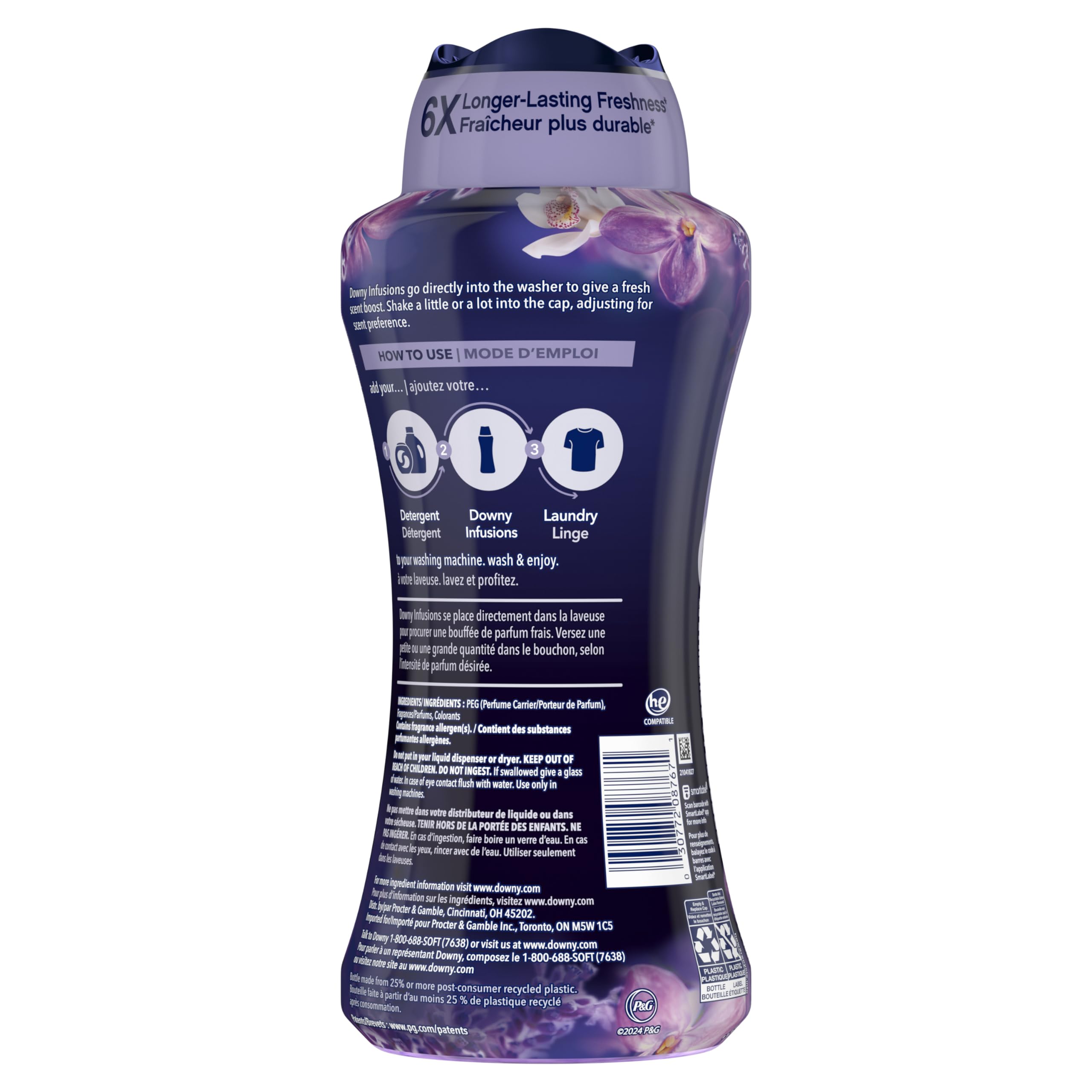Downy Infusions In-Wash Laundry Scent Booster Beads, CALM, Soothing Lavender and Vanilla Bean, 24 oz