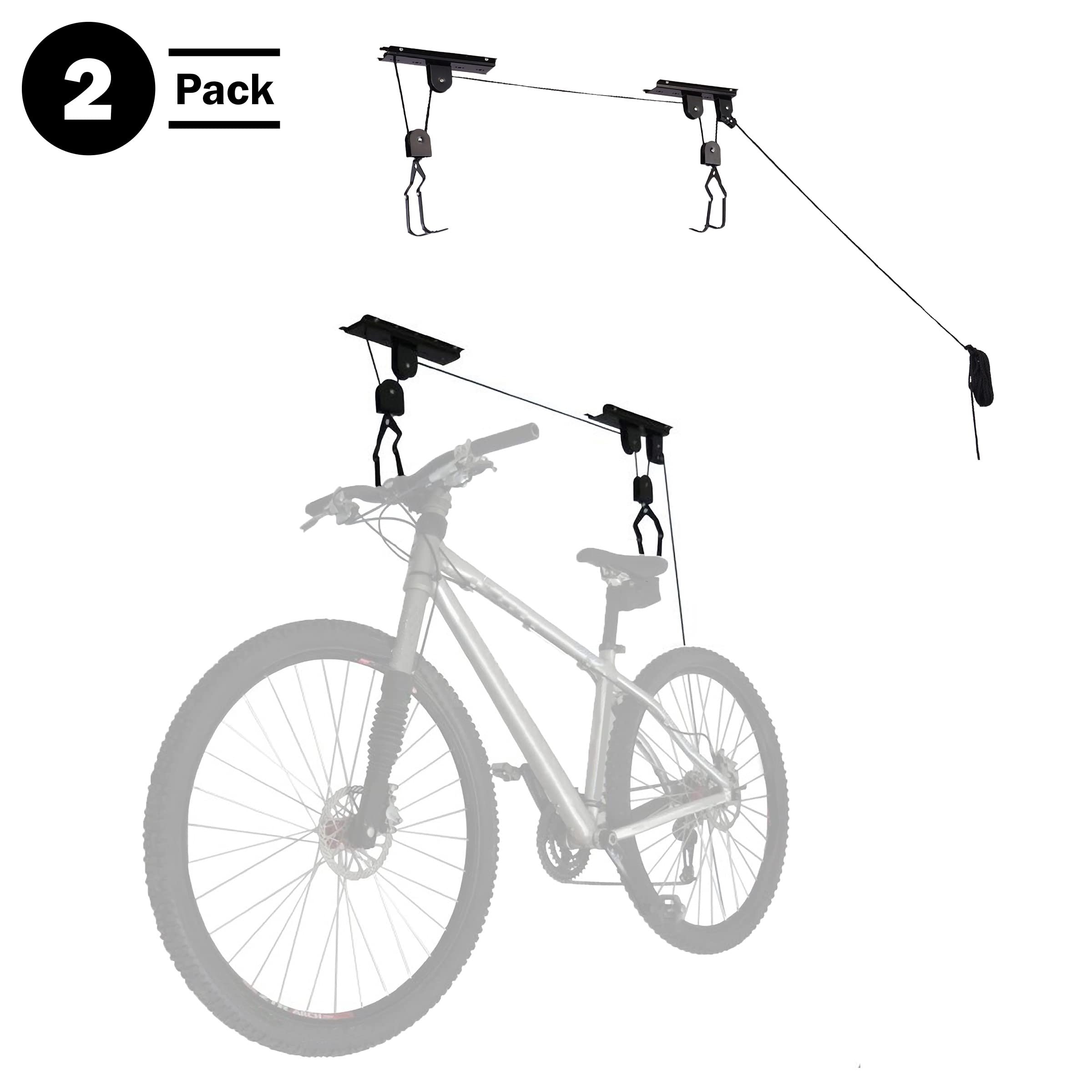 RAD Sportz Bicycle Hoist 2-Pack Quality Garage Storage Bike Lift with 100 lb Capacity Even Works as Ladder Lift Premium Quality
