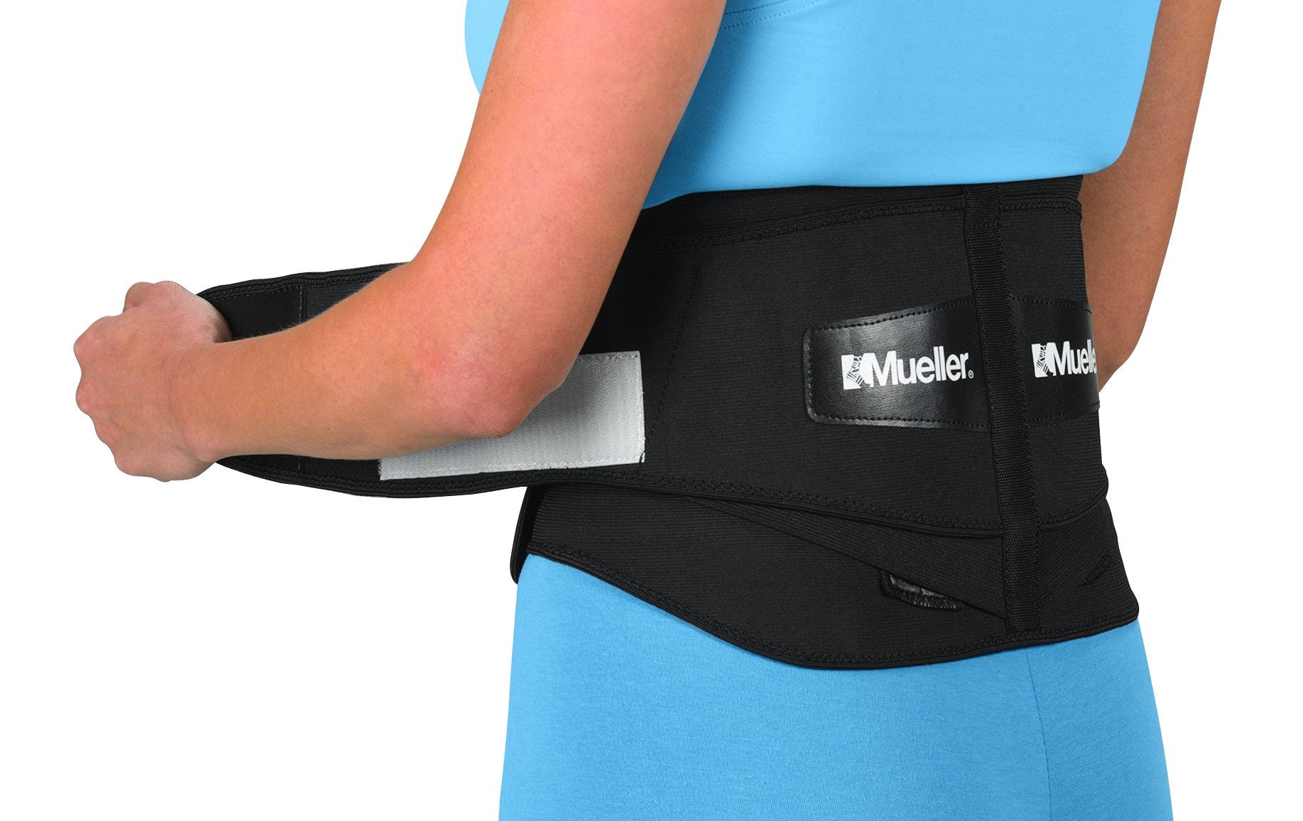 MUELLER Sports Medicine Lumbar Back Brace with Removable Pad, Ideal for Upper and Lower Back Pain, Relief & Support for Men and Women, Strains, Sciatica, Scoliosis, Black, Regular Size