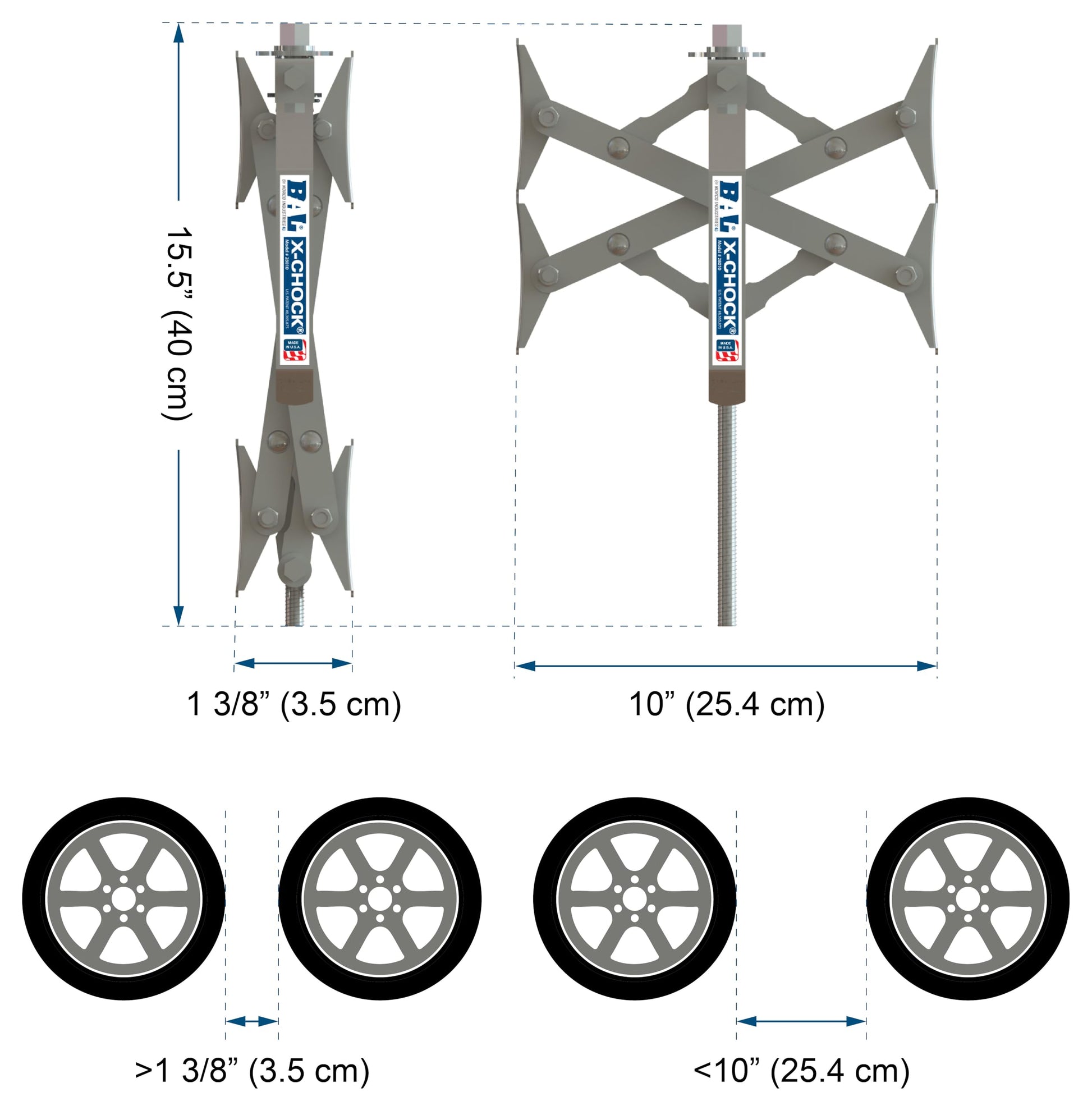 X-Chock Wheel Stabilizer - Pair - One Handle - 28012