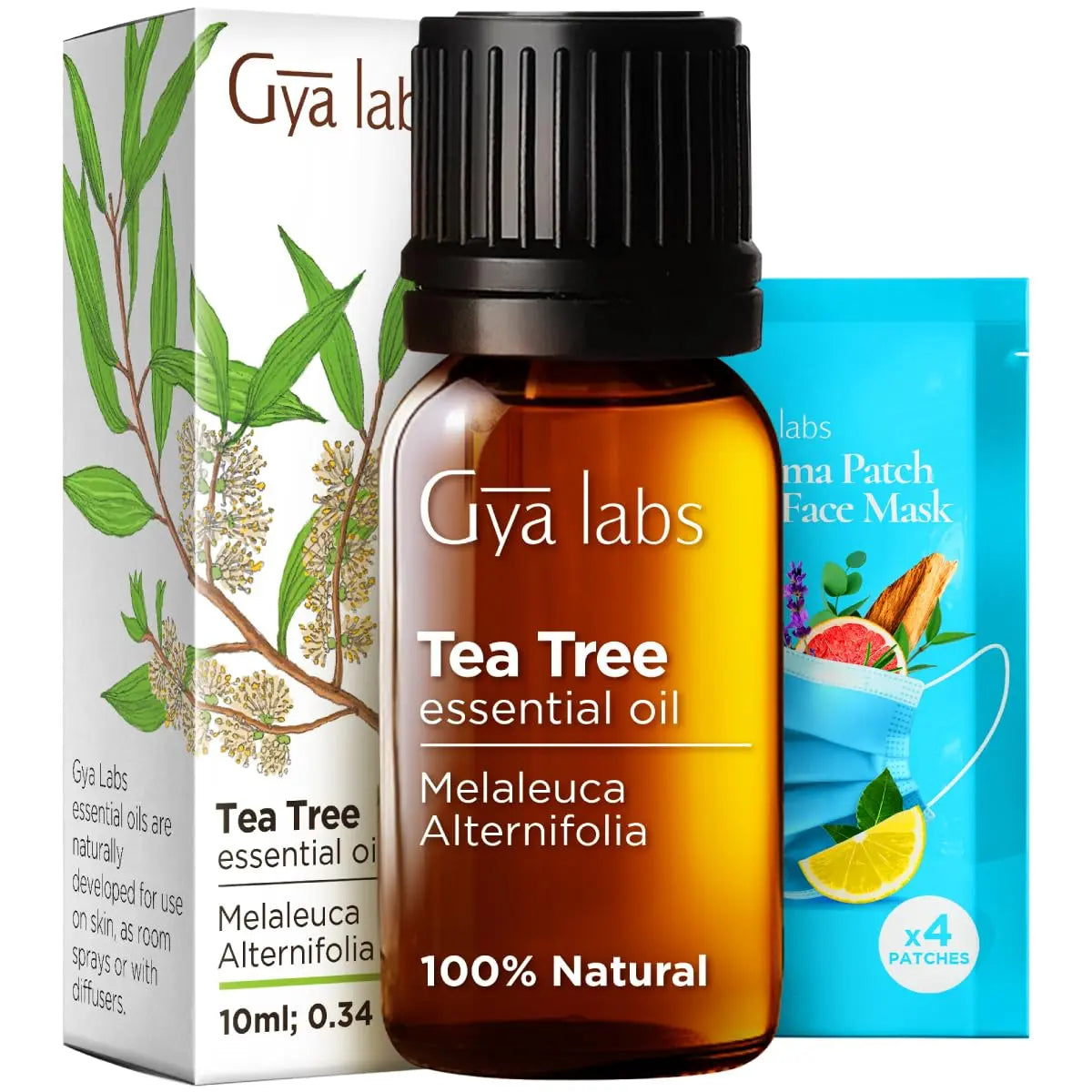 Gya Labs Australisches Teebaumöl für die Haut – 10 ml – 100 % reines natürliches Melaleuca Teebaumöl für Haar, Gesicht und Zehennägel, Piercings, Kopfhaut und Kerzenherstellung Duft