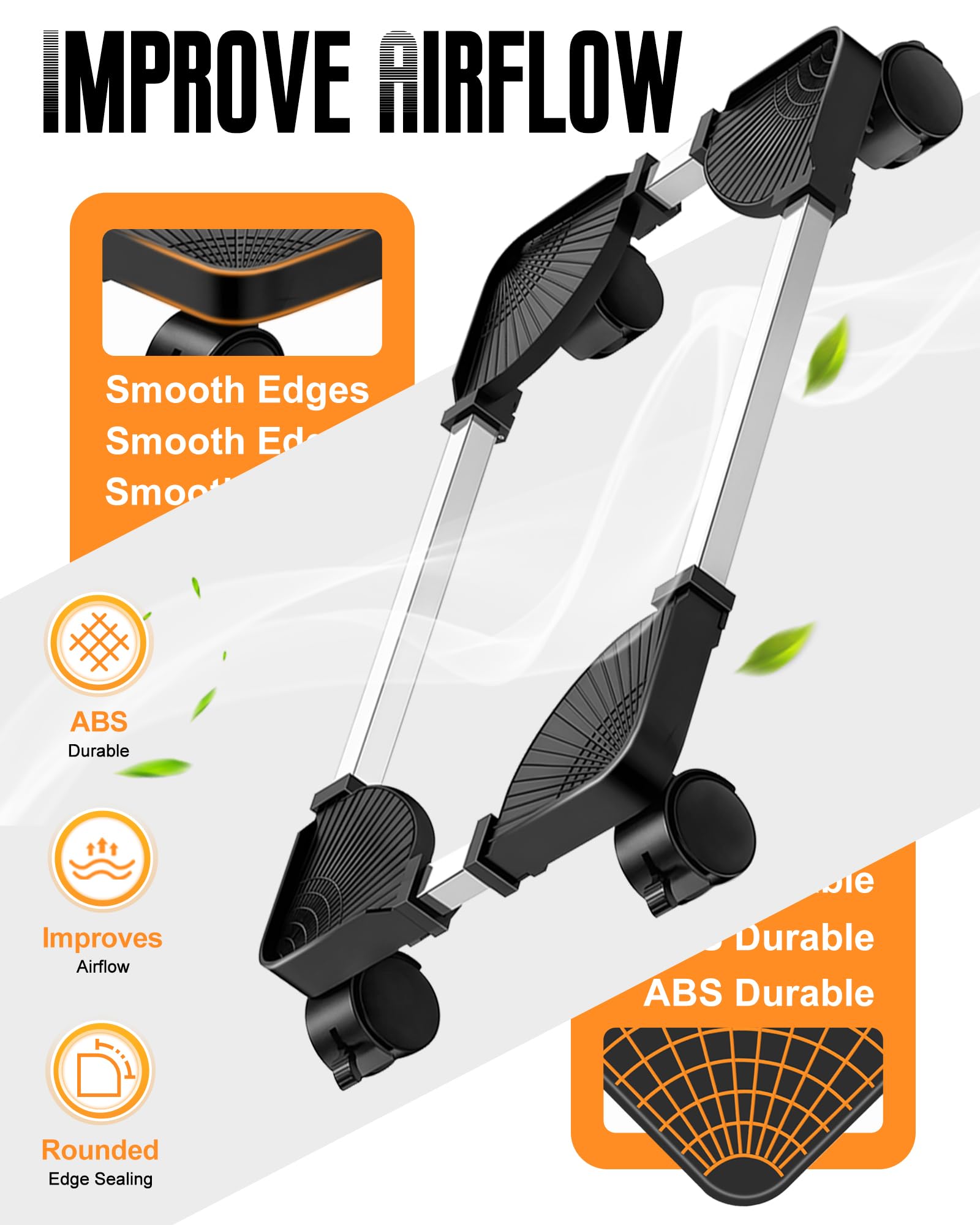 Computer Tower Stand, Adjustable Mobile CPU Stand with Rolling Caster Wheels, Premium PC Tower Stand Holder for Floor Carpet Gaming PC Case