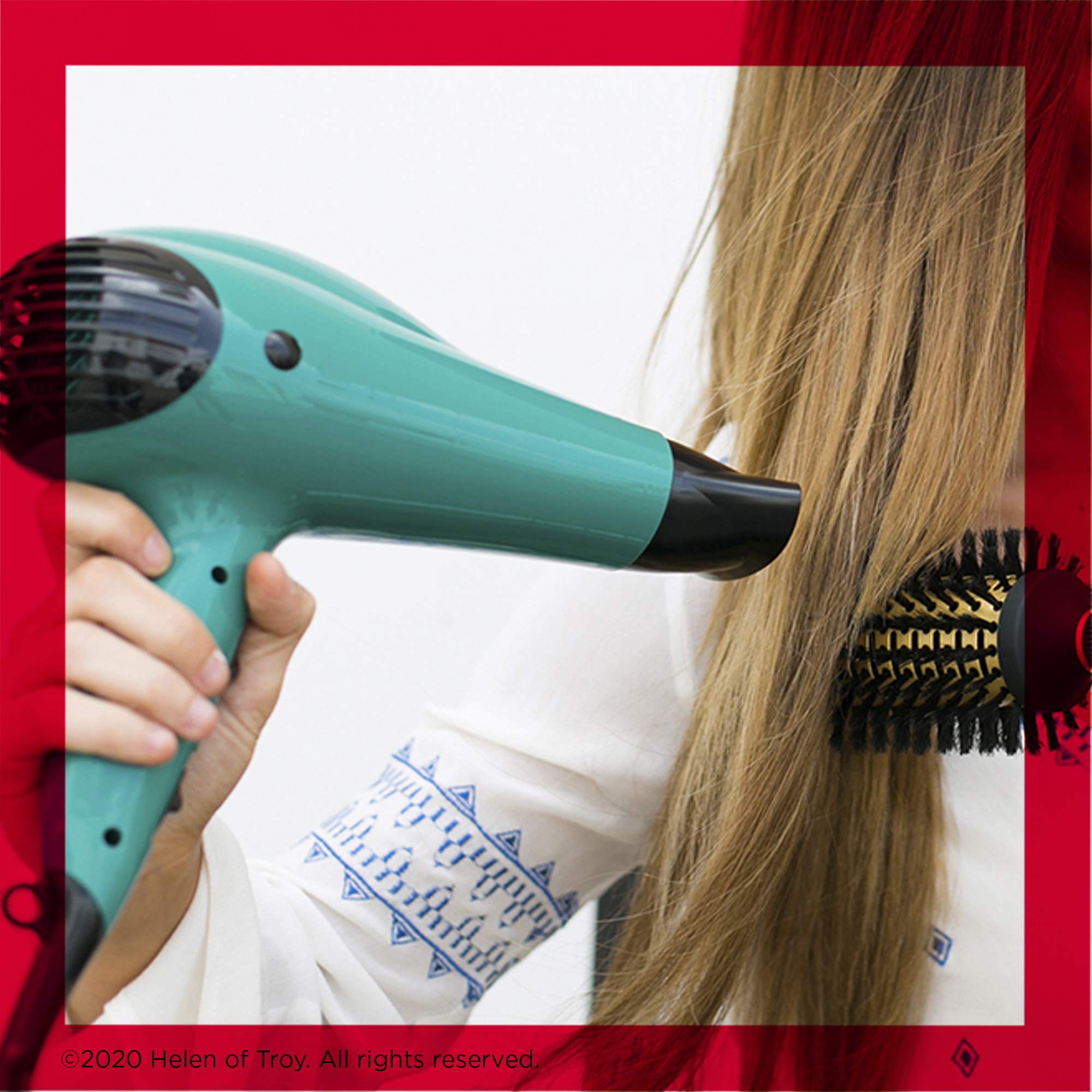REVLON Volume Booster Hair Dryer with Diffuser | Voluminous Lift and Body | 1875W Blow Dryer with Ionic Technology for Salon Styled Finish with Less Frizz (Green)