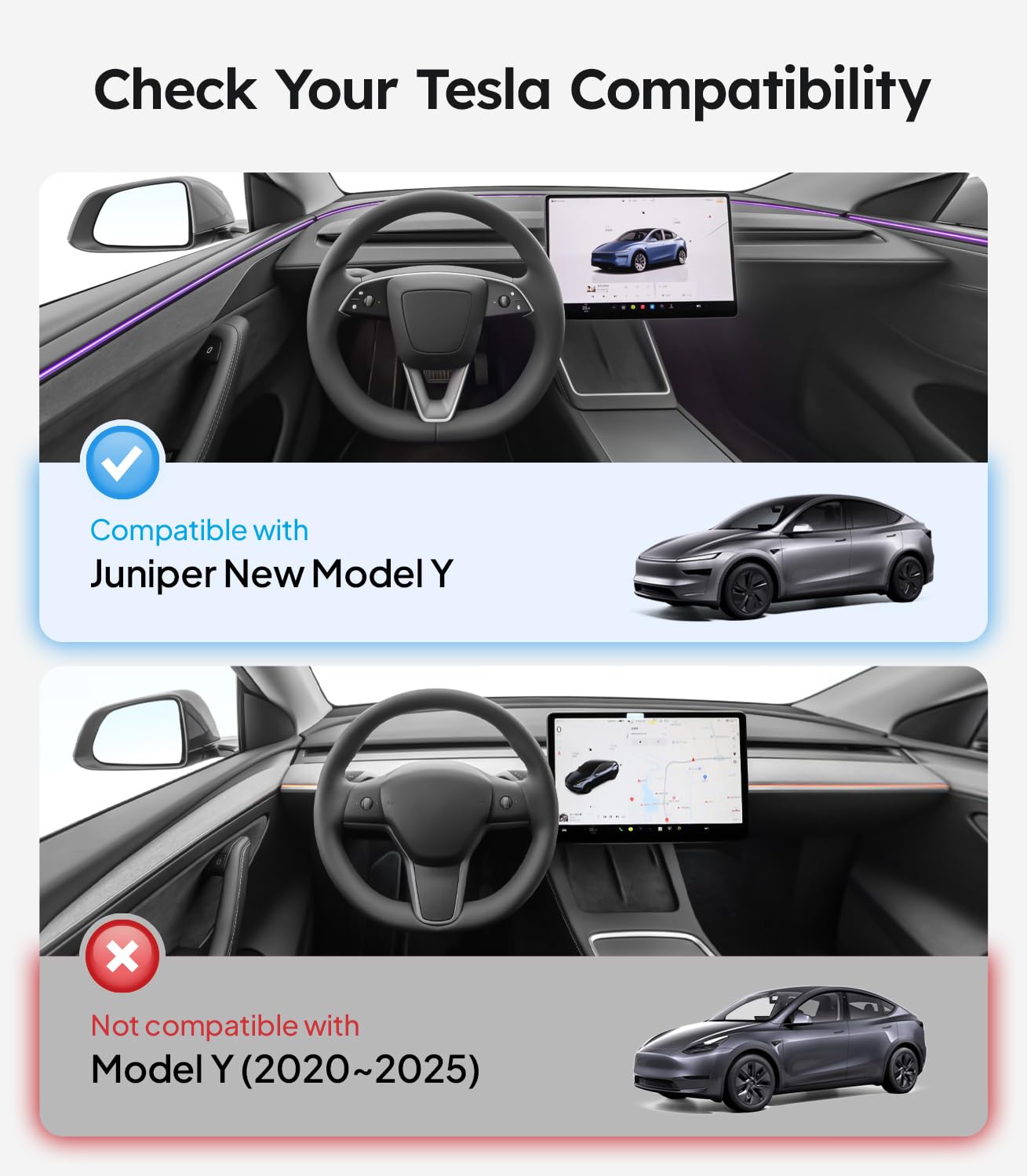 Wigoo 2025 Tesla New Model Y Juniper Accessories Sunshade Roof [Never Sag, Nano Ice-Crystal Coatings] 3-Gen Heat Insulation Glass Roof Sun Shade, Accessories for Tesla Juniper Model Y, Interior Gray