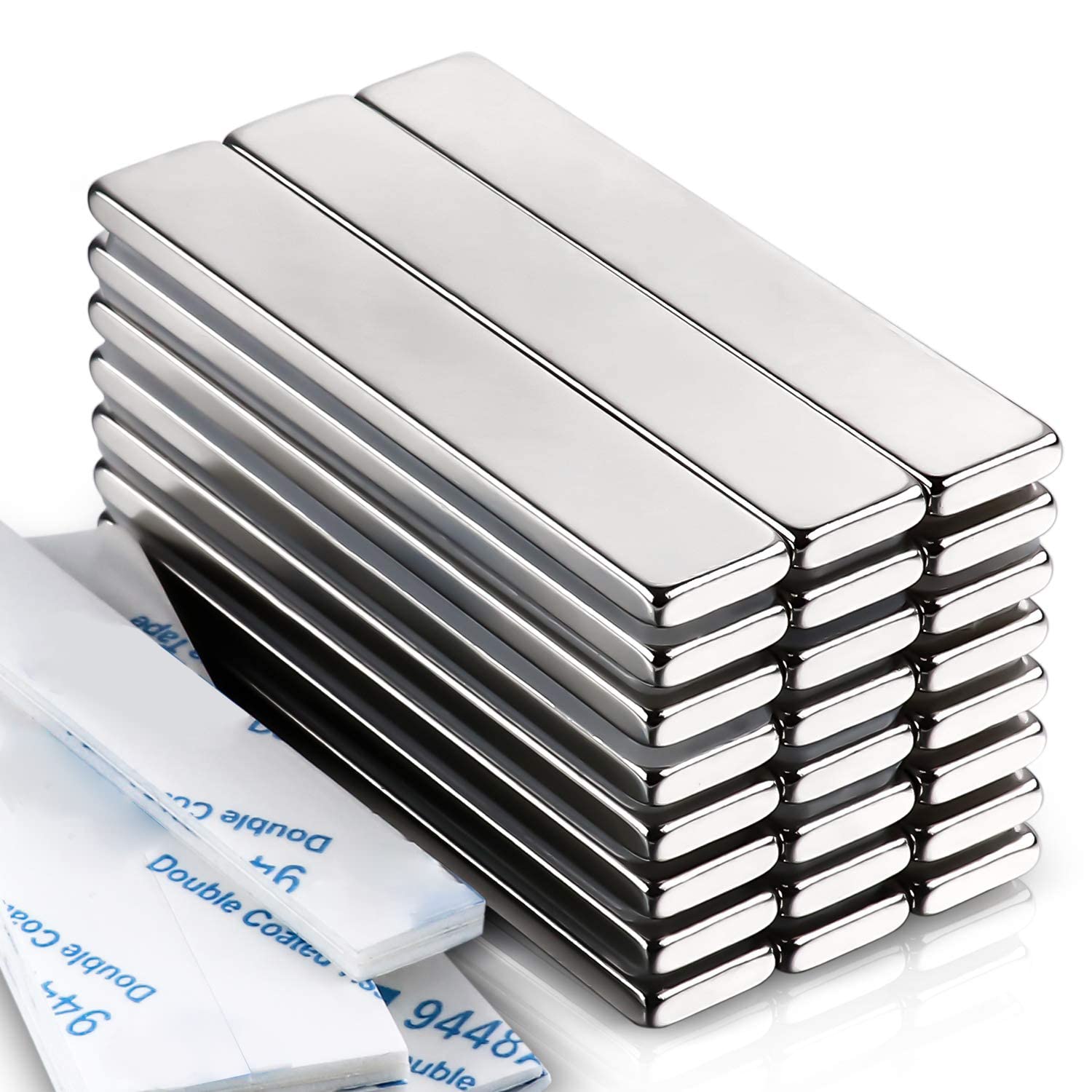 LOVIMAG Powerful Neodymium Bar Magnets, Rare Earth Metal Neodymium Magnet - 60 x 10 x 3 mm, Pack of 24