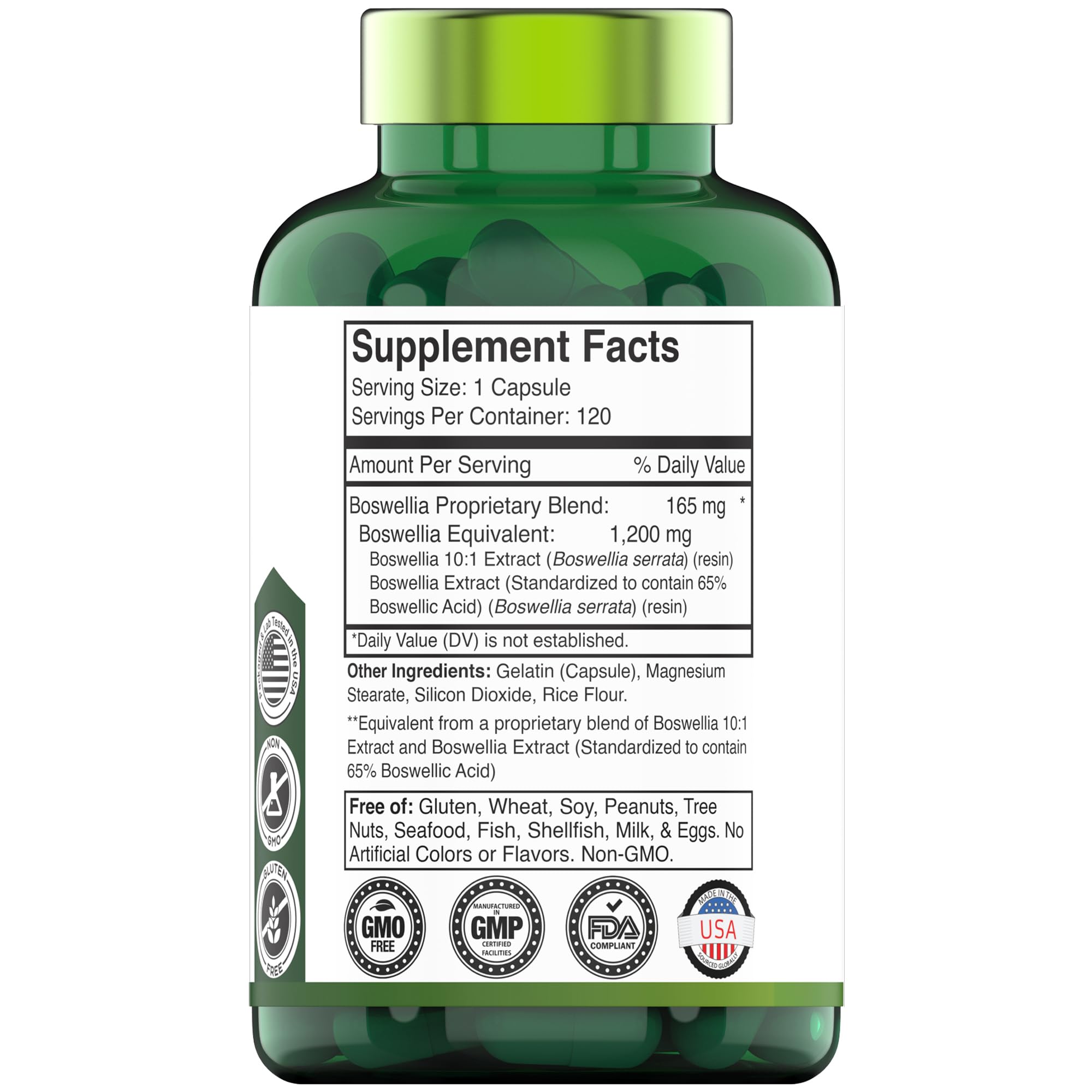 tnvitamins Boswellia Serrata Herbal Extract Capsules | 1200 MG/Capsule (120 Capsules) | Joint Support Supplement* | Ayurvedic Herb: Indian Olibanum/Frankincense