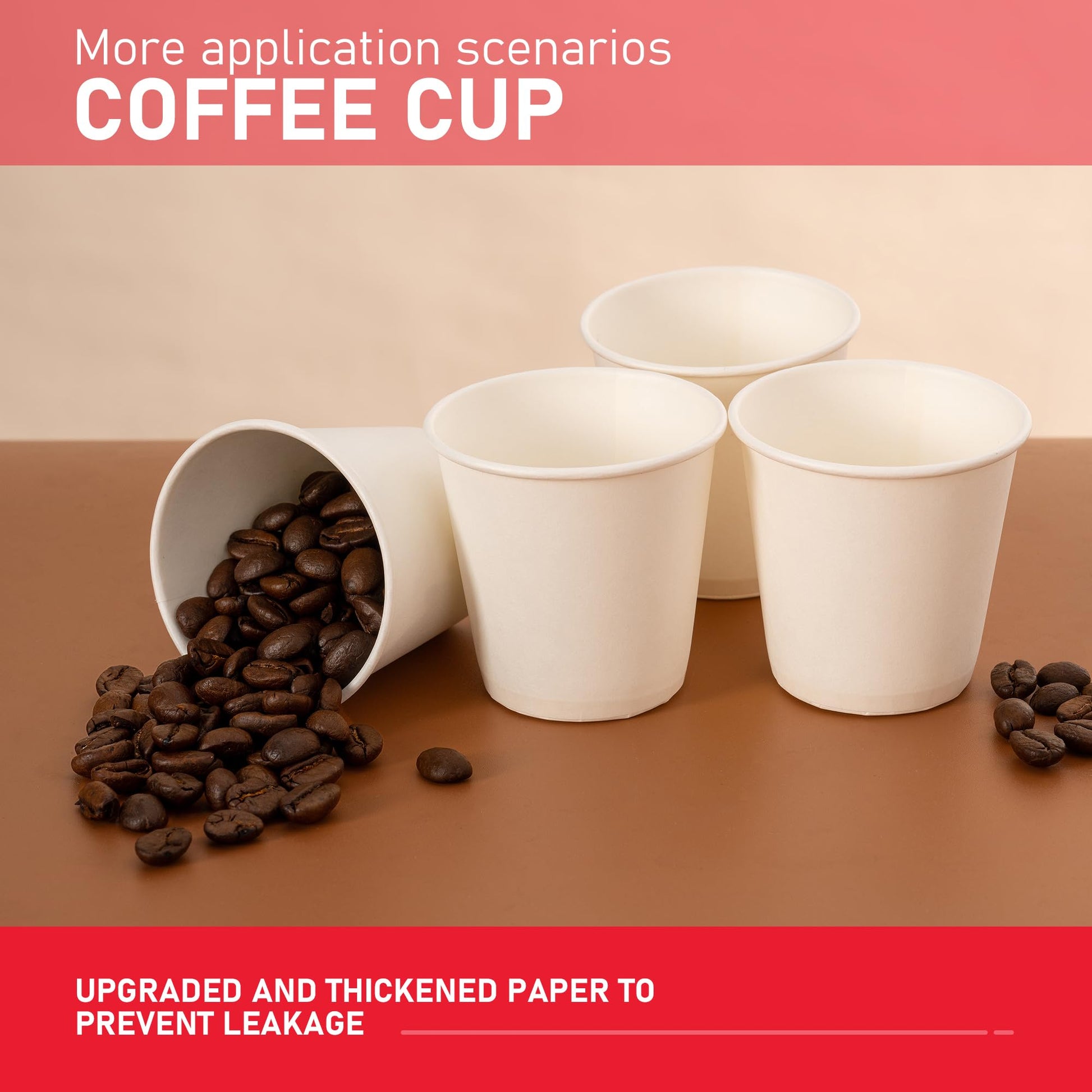 VPACKDUO 200 Pack 3 oz Bathroom Paper Cups, Small Bathroom Cups, Food-Safe Mouthwash Paper Cups, Leak-Free Small Disposable Coffee Cups for Daily Use, Travel and Camping