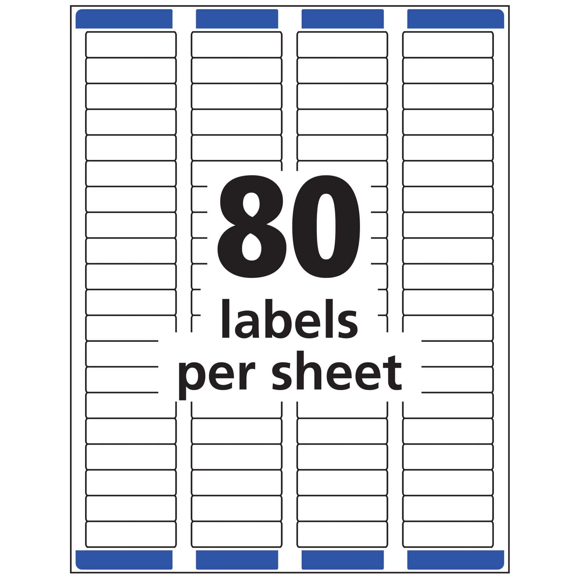 Avery Printable Return Address Labels with Sure Feed, 0.5" x 1.75", White, 800 Blank Mailing Labels (18167)