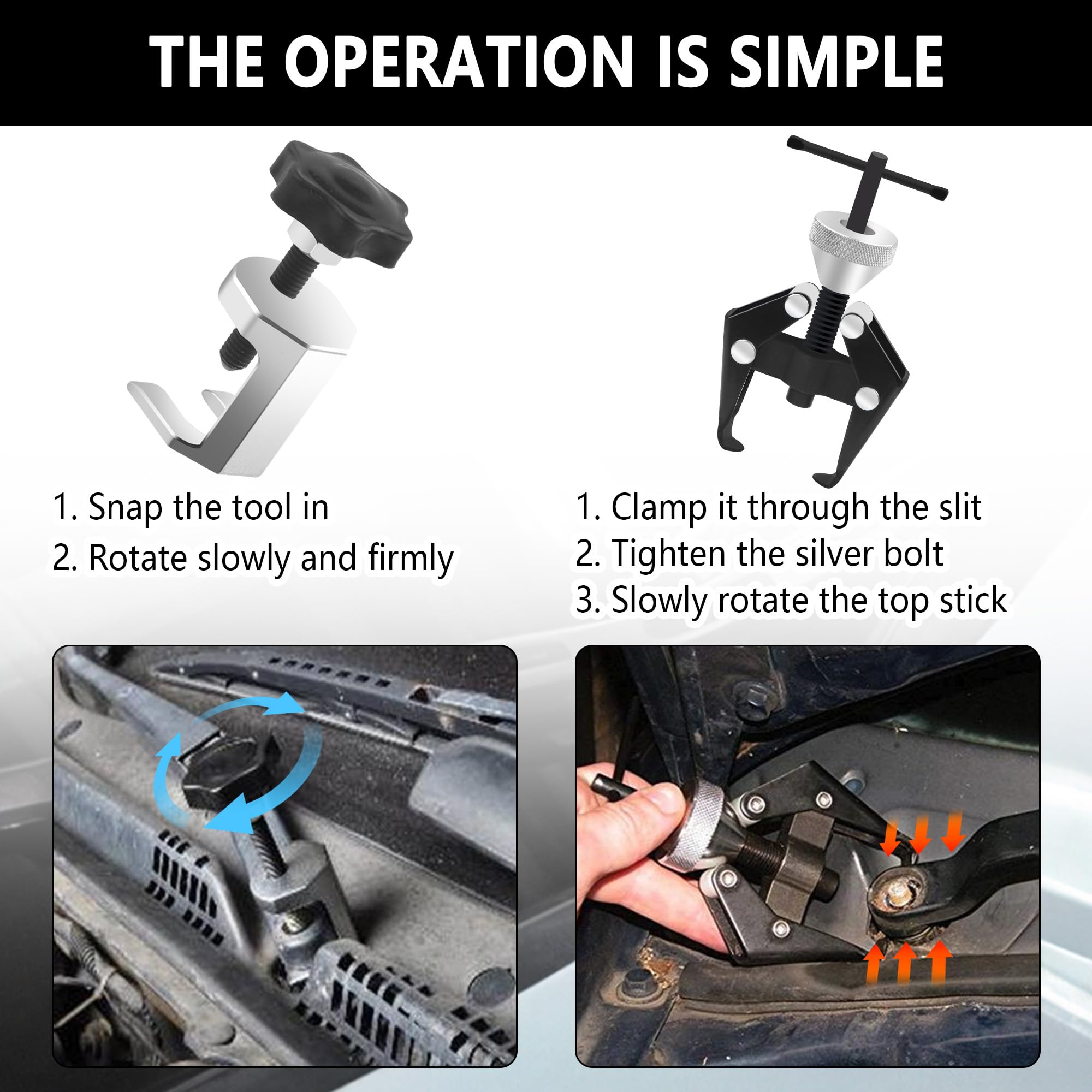 Windshield Wiper Arm Removal Tool Kit,Heavy Duty Wiper Arm Puller/Battery Terminal Puller,Universal Car Accessories Carbon Steel Small Bearing Puller for Most Car Truck SUV RV